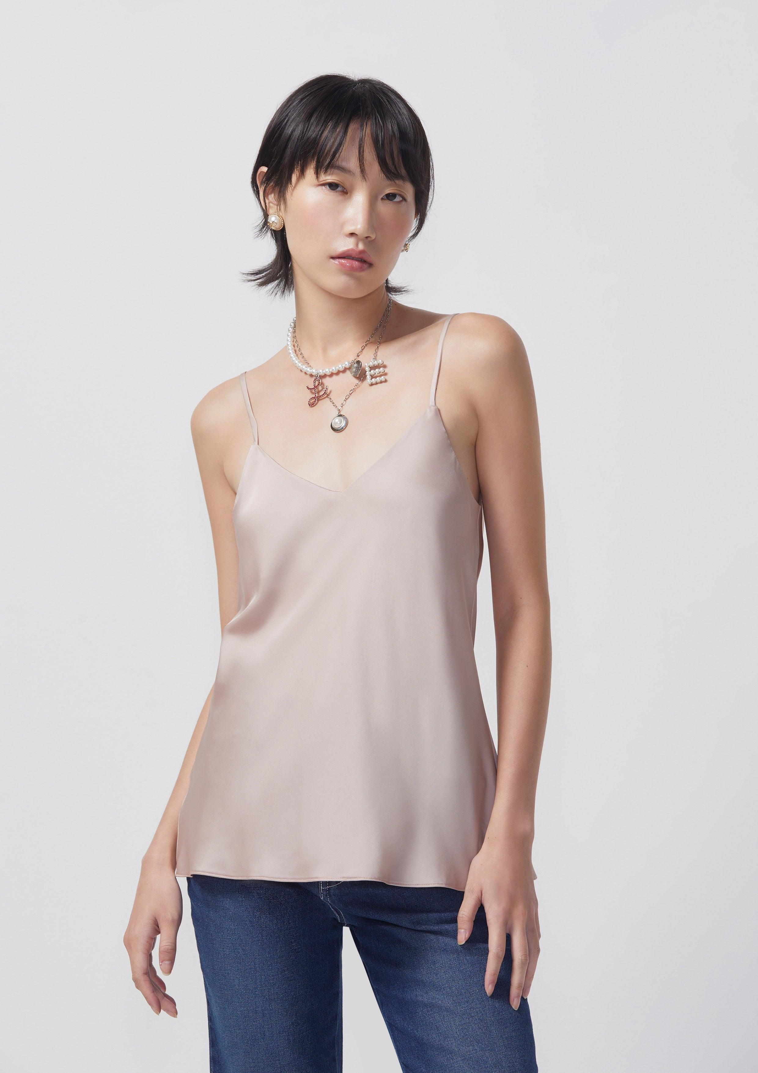 Basic V Neckline Top Nude