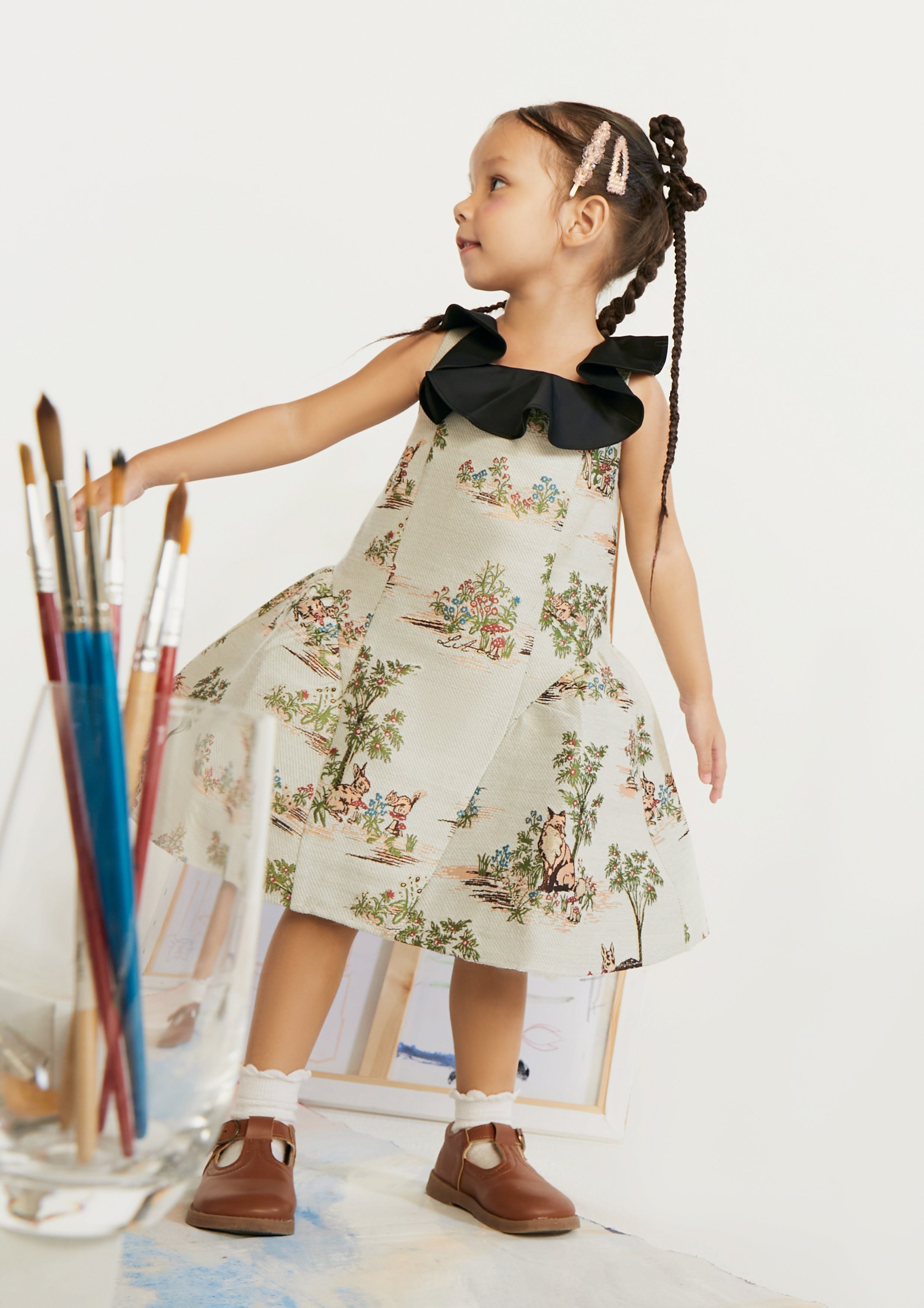 Printed Sleeveless Dress For Girls Lost In Museum