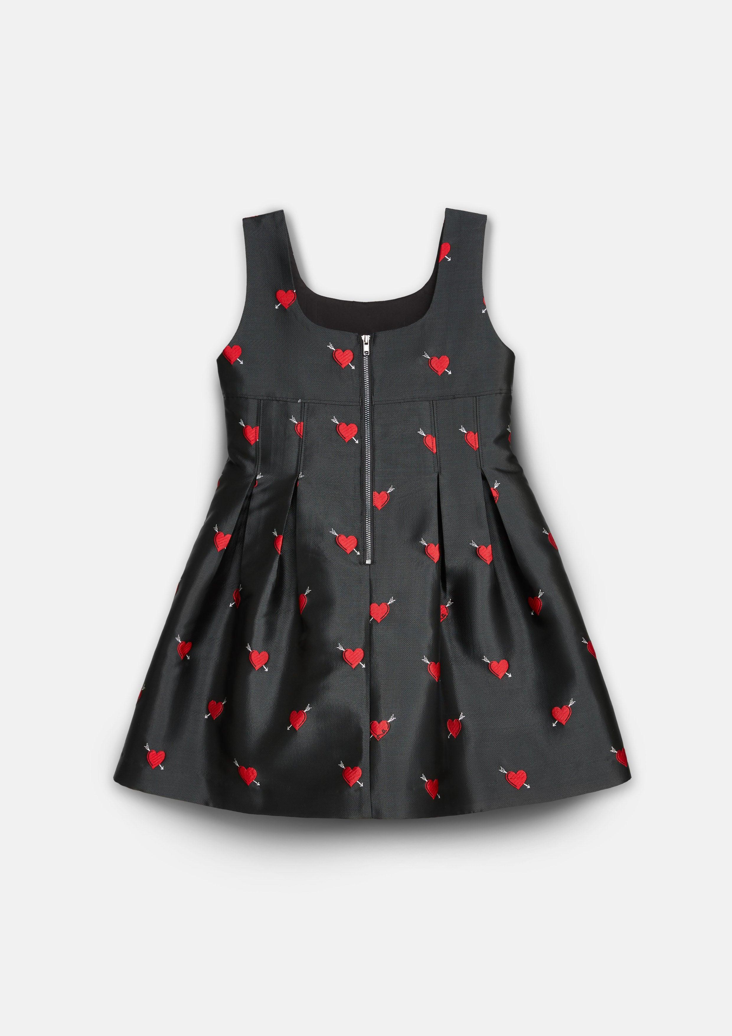 Lost in Museum Baby Arrowed Heart Mini Dress Black