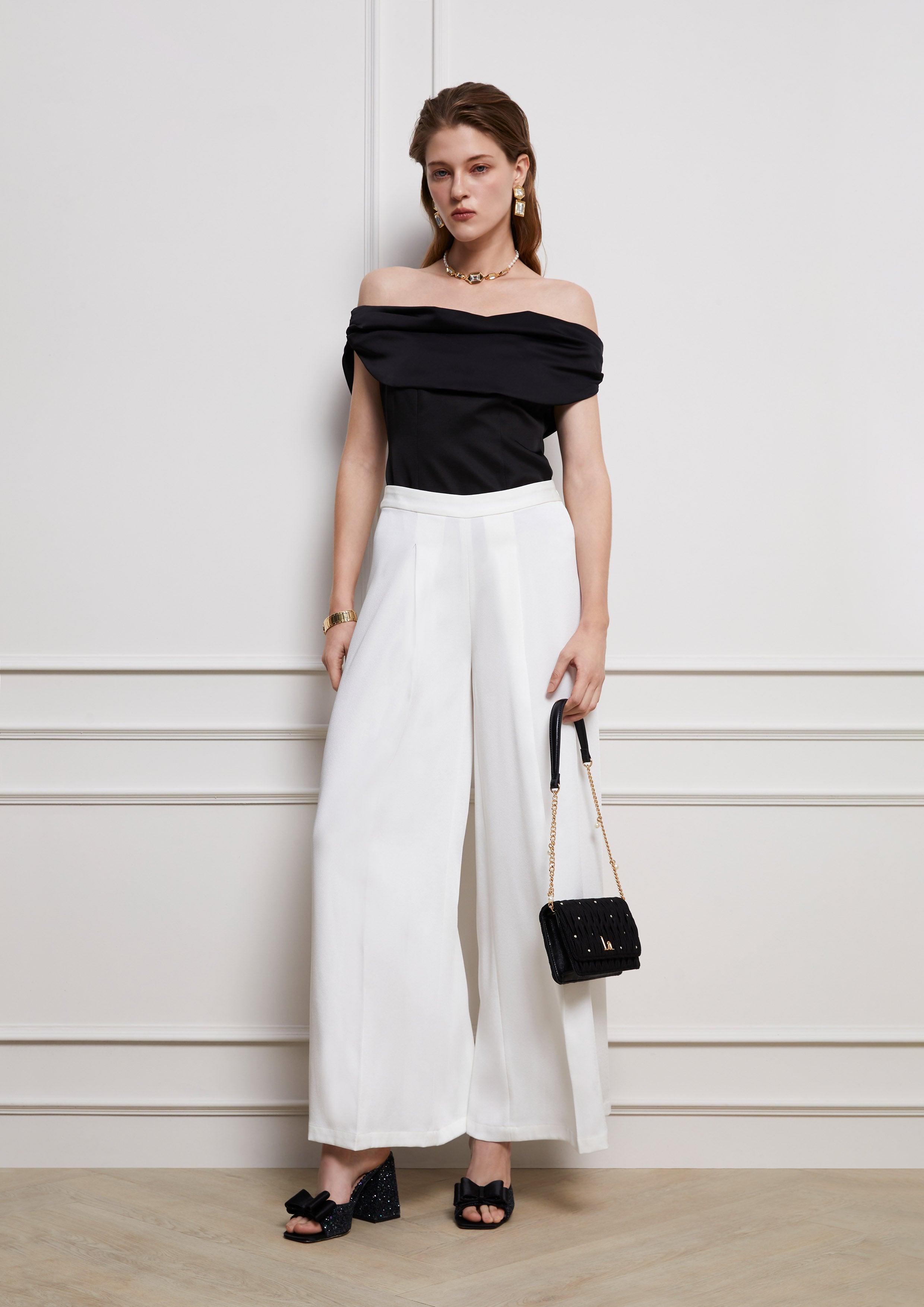 Lost in Museum Wide-Leg Trousers White