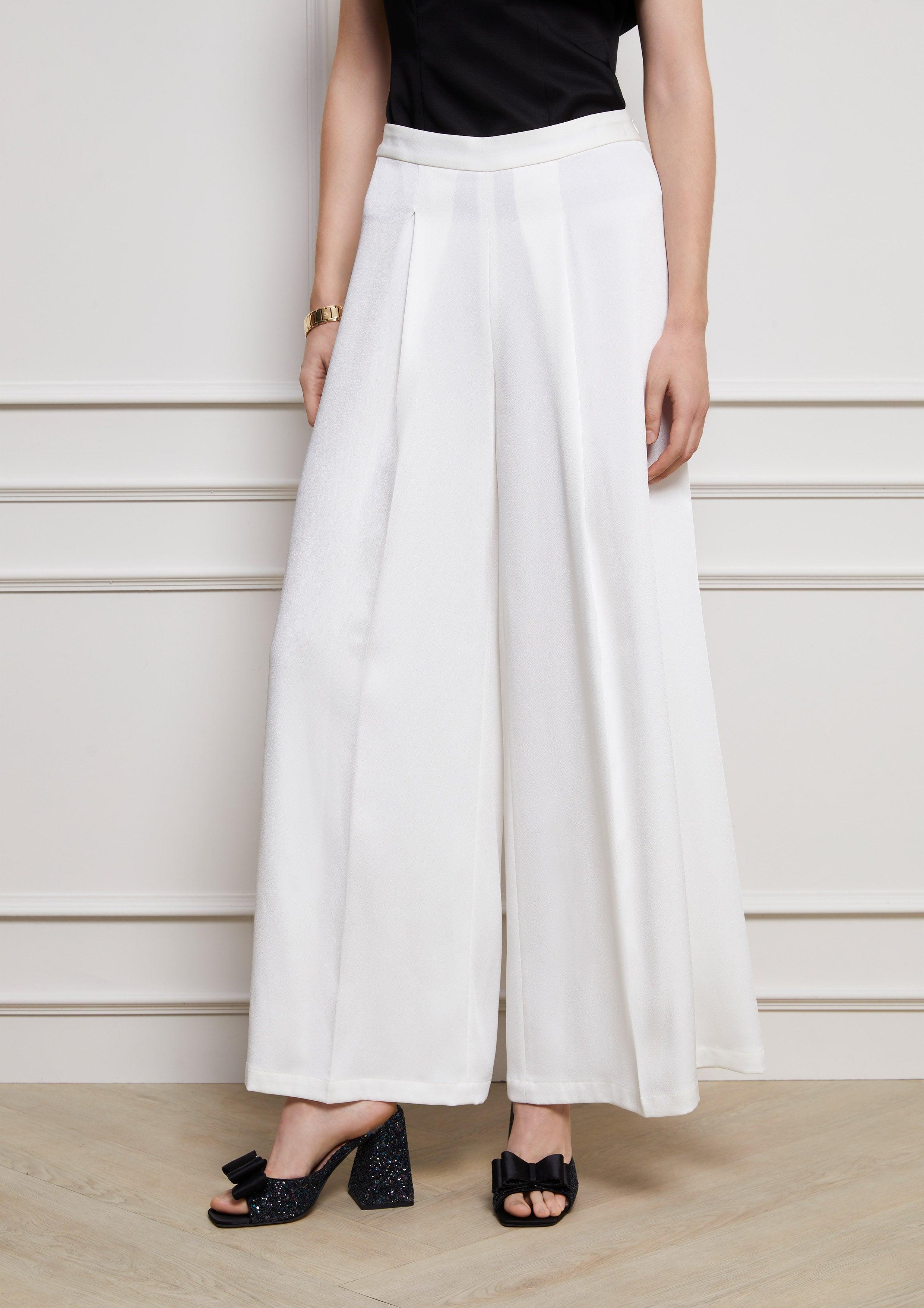 Lost in Museum Wide-Leg Trousers White