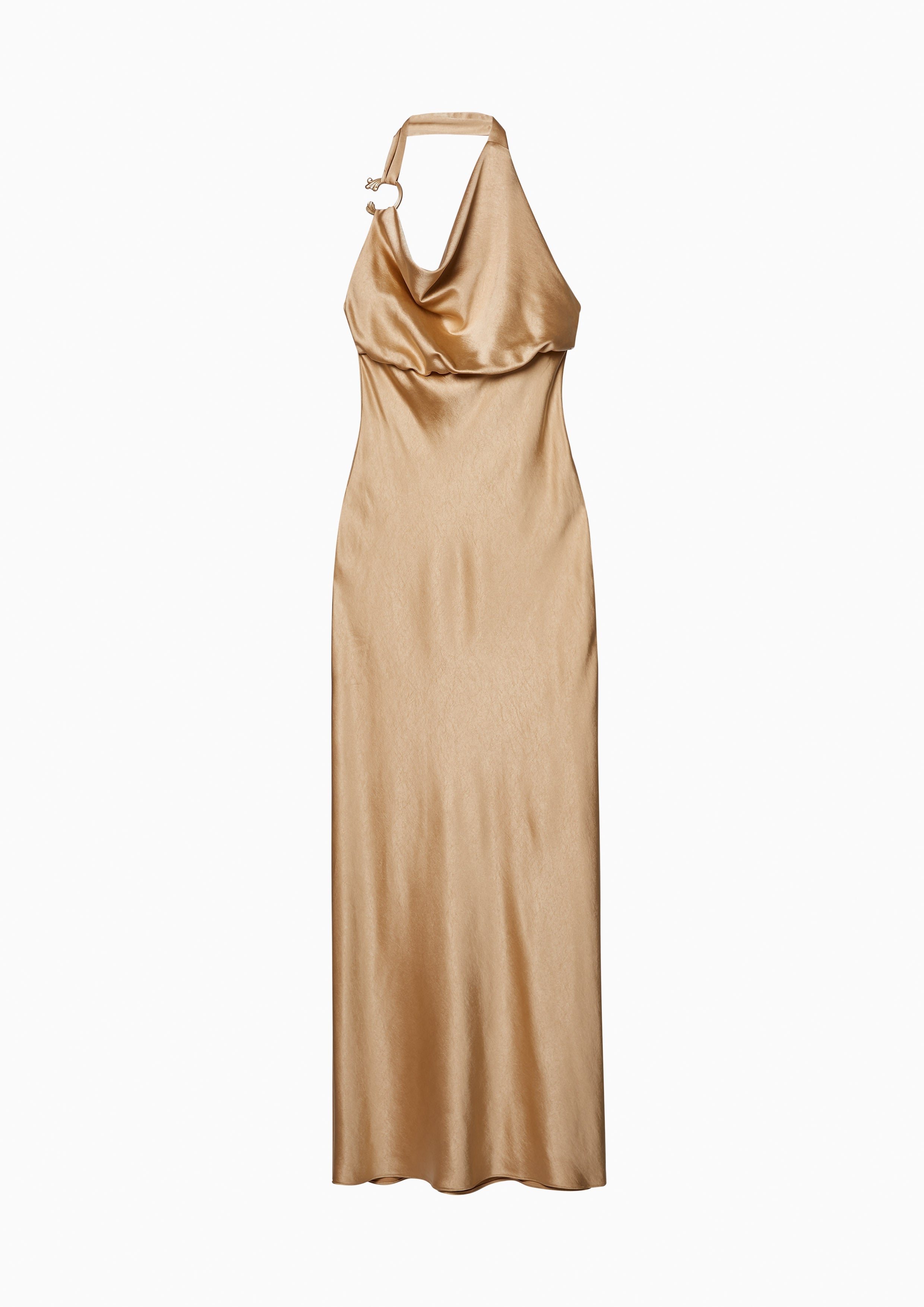 Detailed Buckle Halter Maxi Sheath Dress Lost In Museum Collection