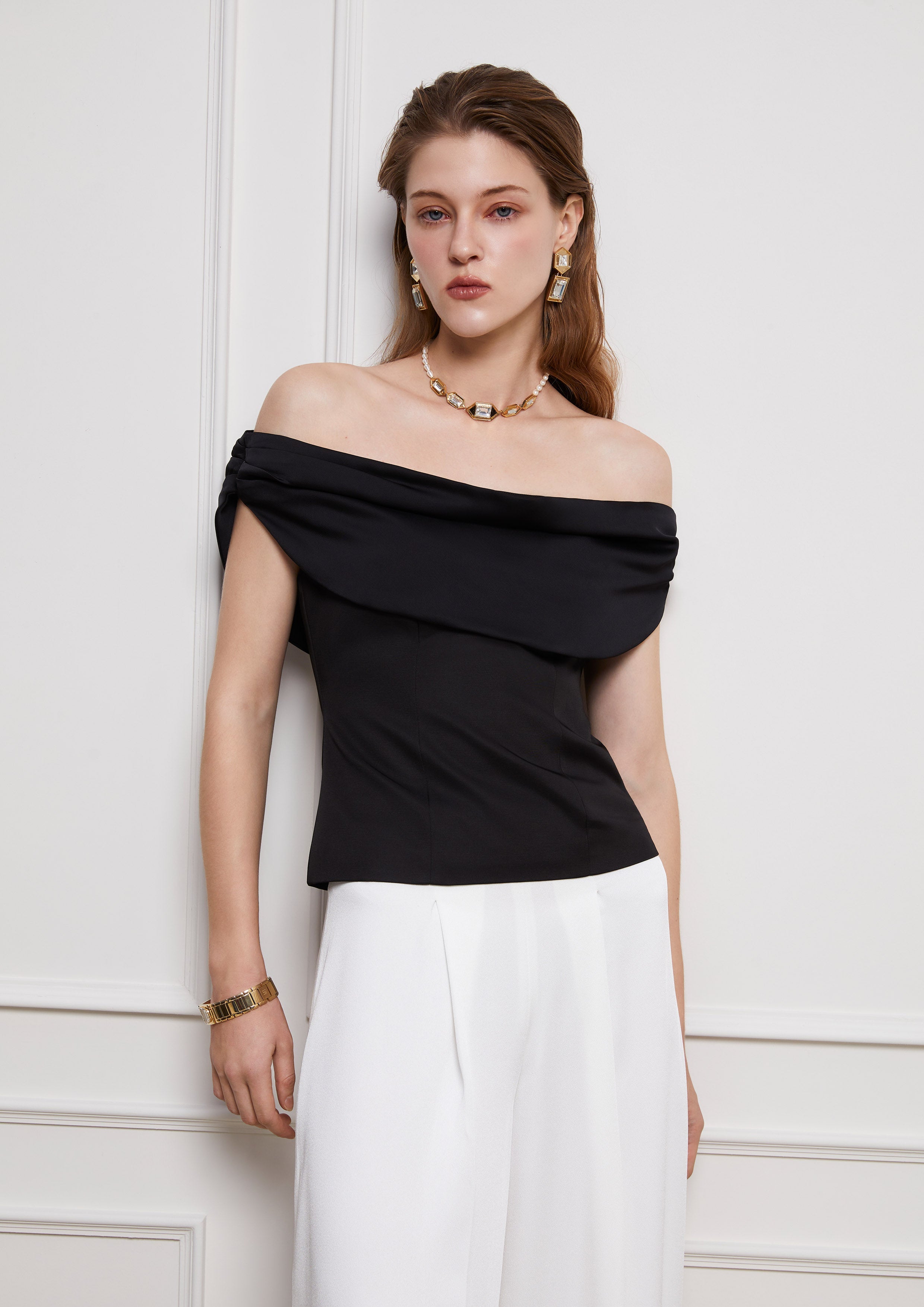 Strapless Bardot Top Lost In Museum Collection