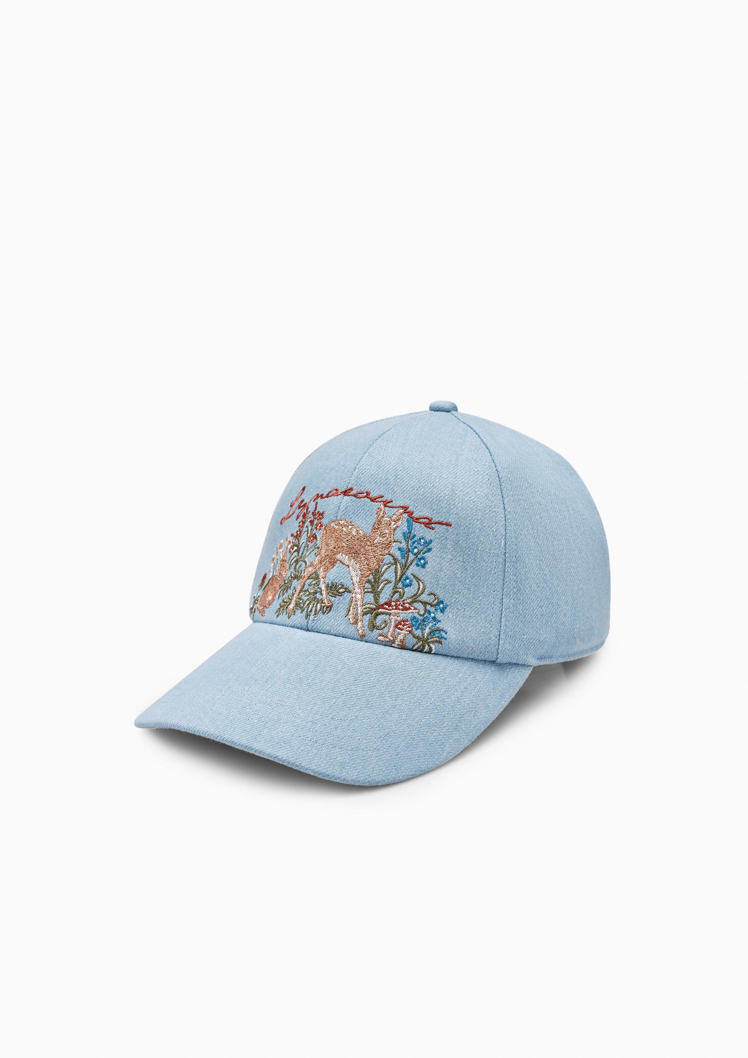 Bambiri Embroidered Baseball Cap Blue