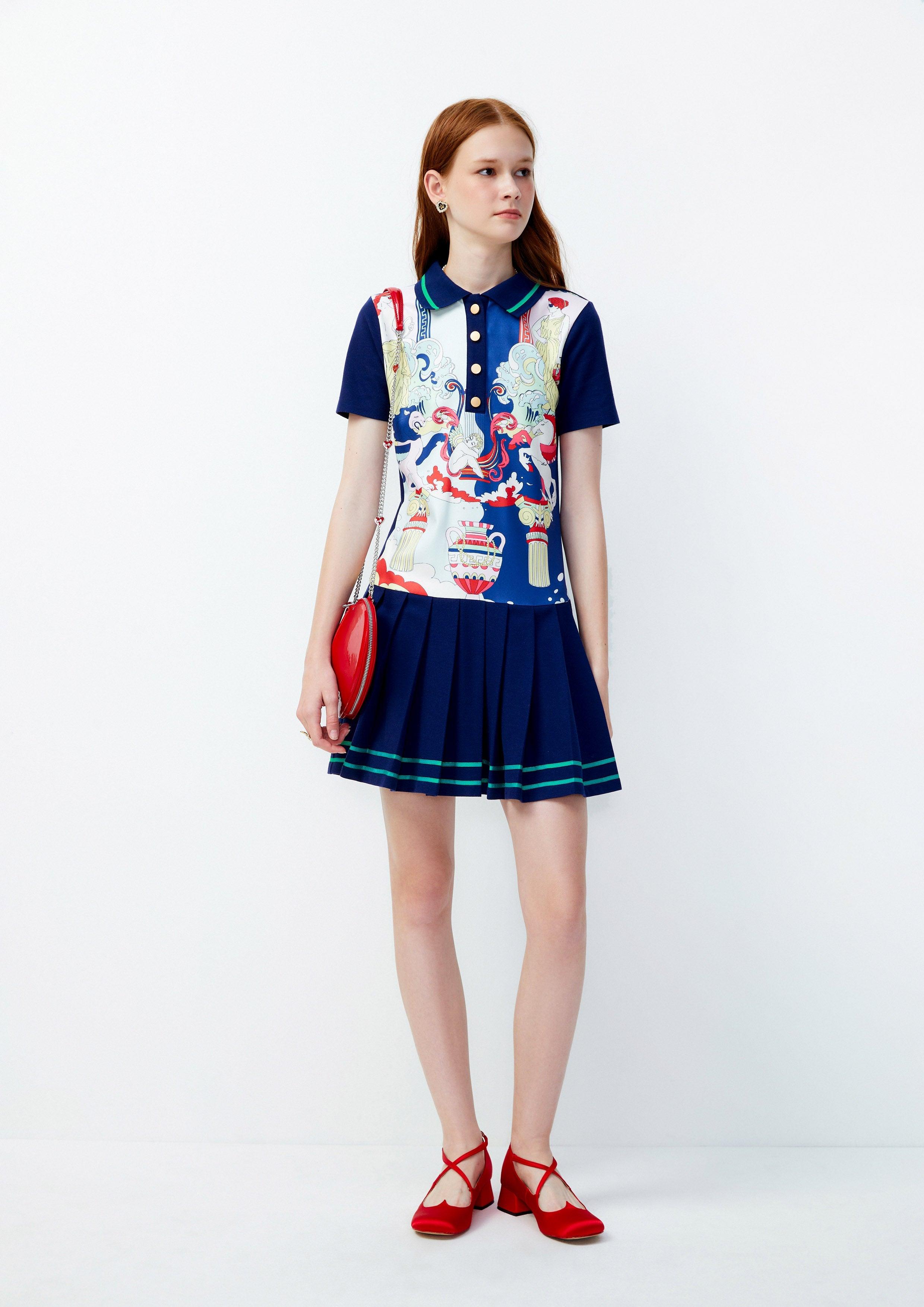 Lost in Museum Elysian Muse Polo Dress Navy