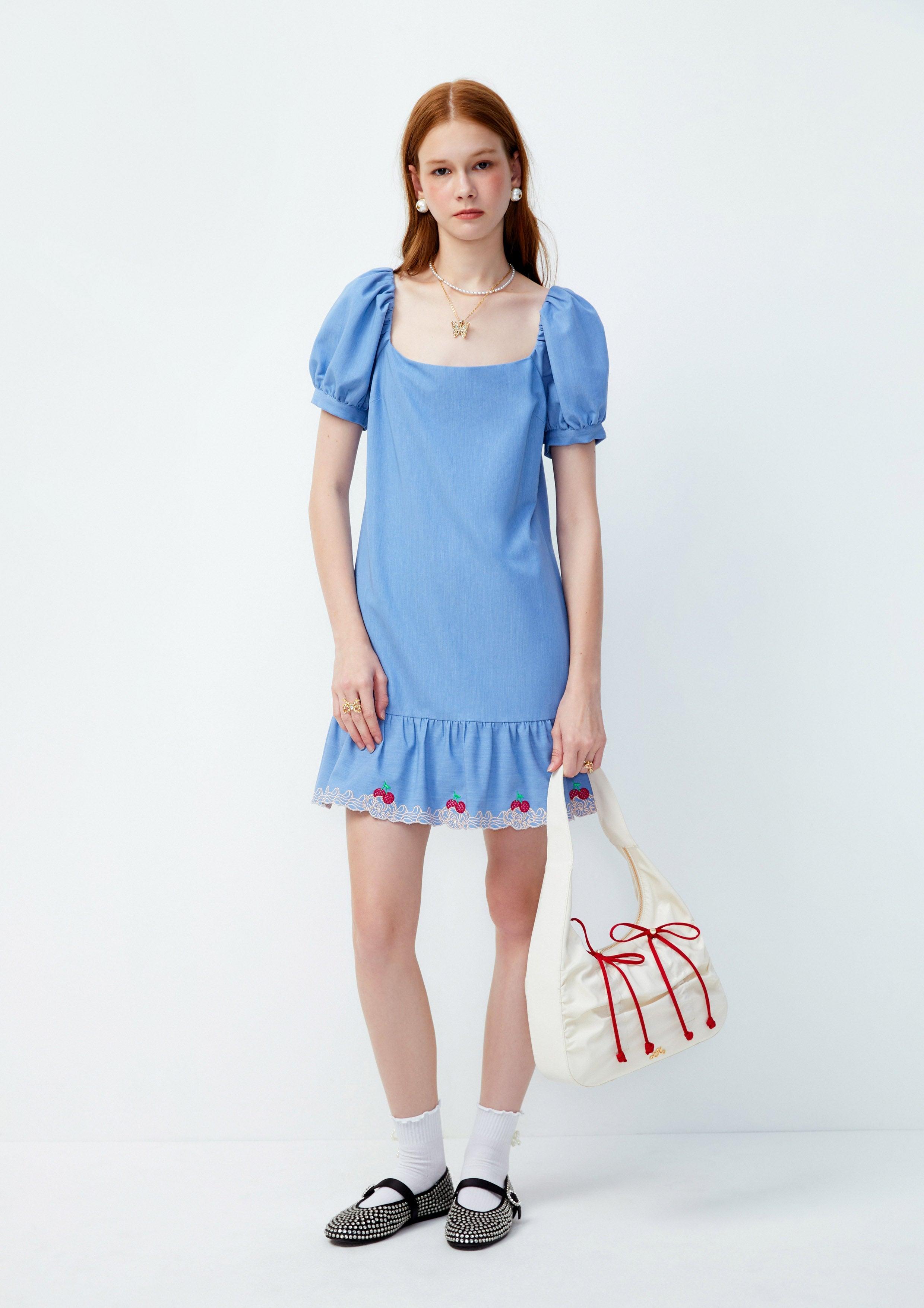 Lost In Museum Petite Eclatante Mini Dress Blue