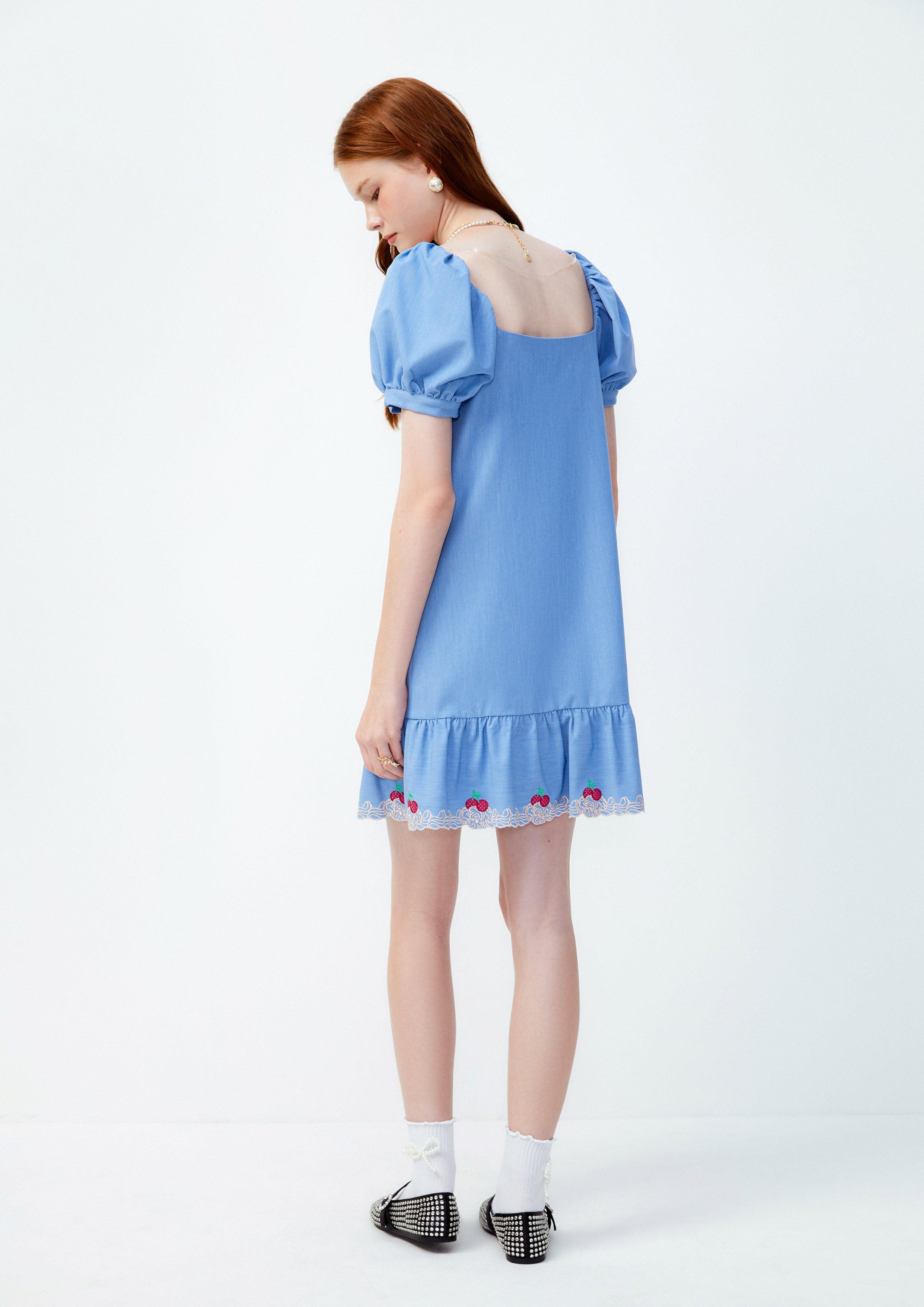 Lost In Museum Petite Eclatante Mini Dress Blue