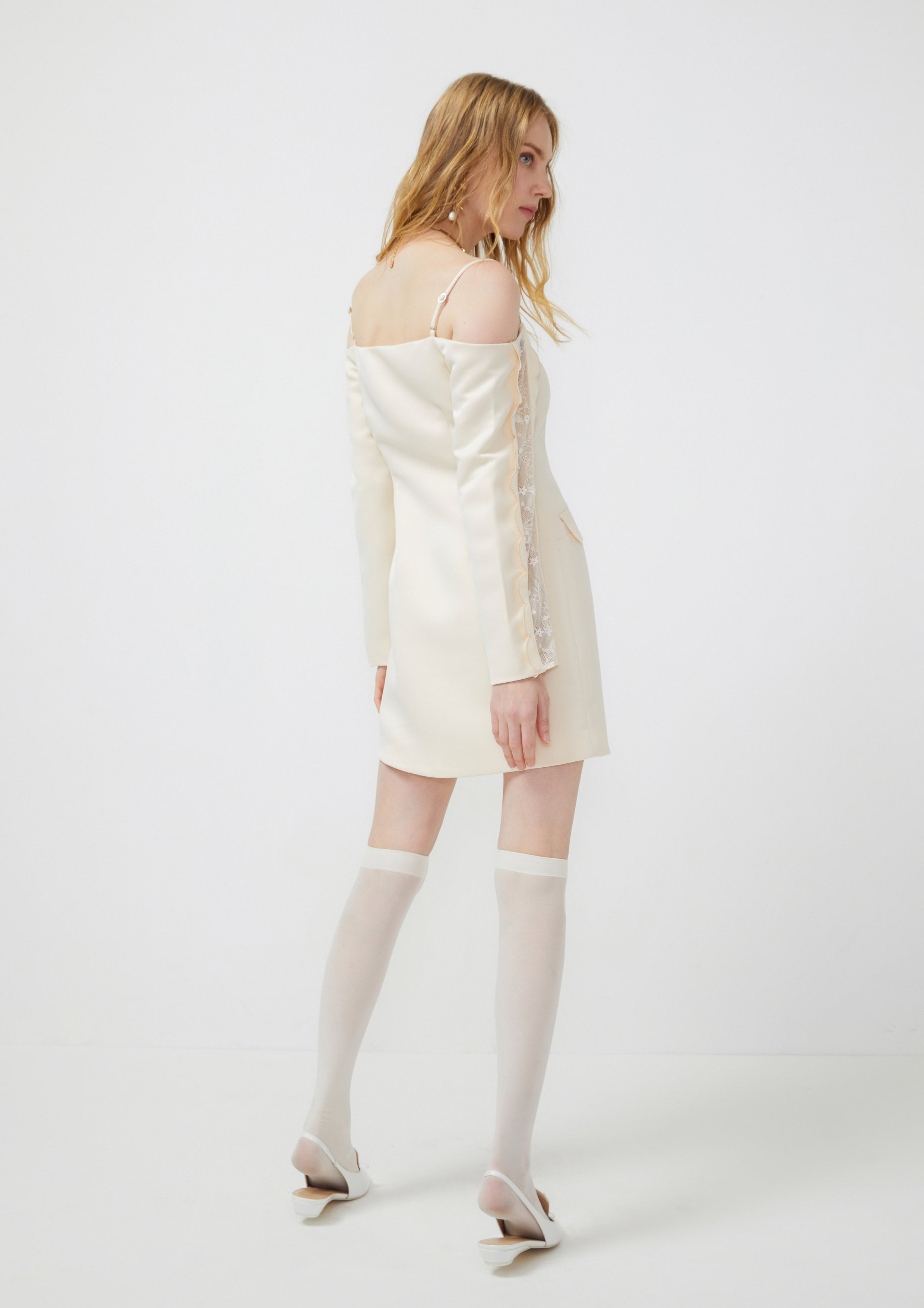 Off-Shoulder  Mini Dress Cream Lost In Museum Collection