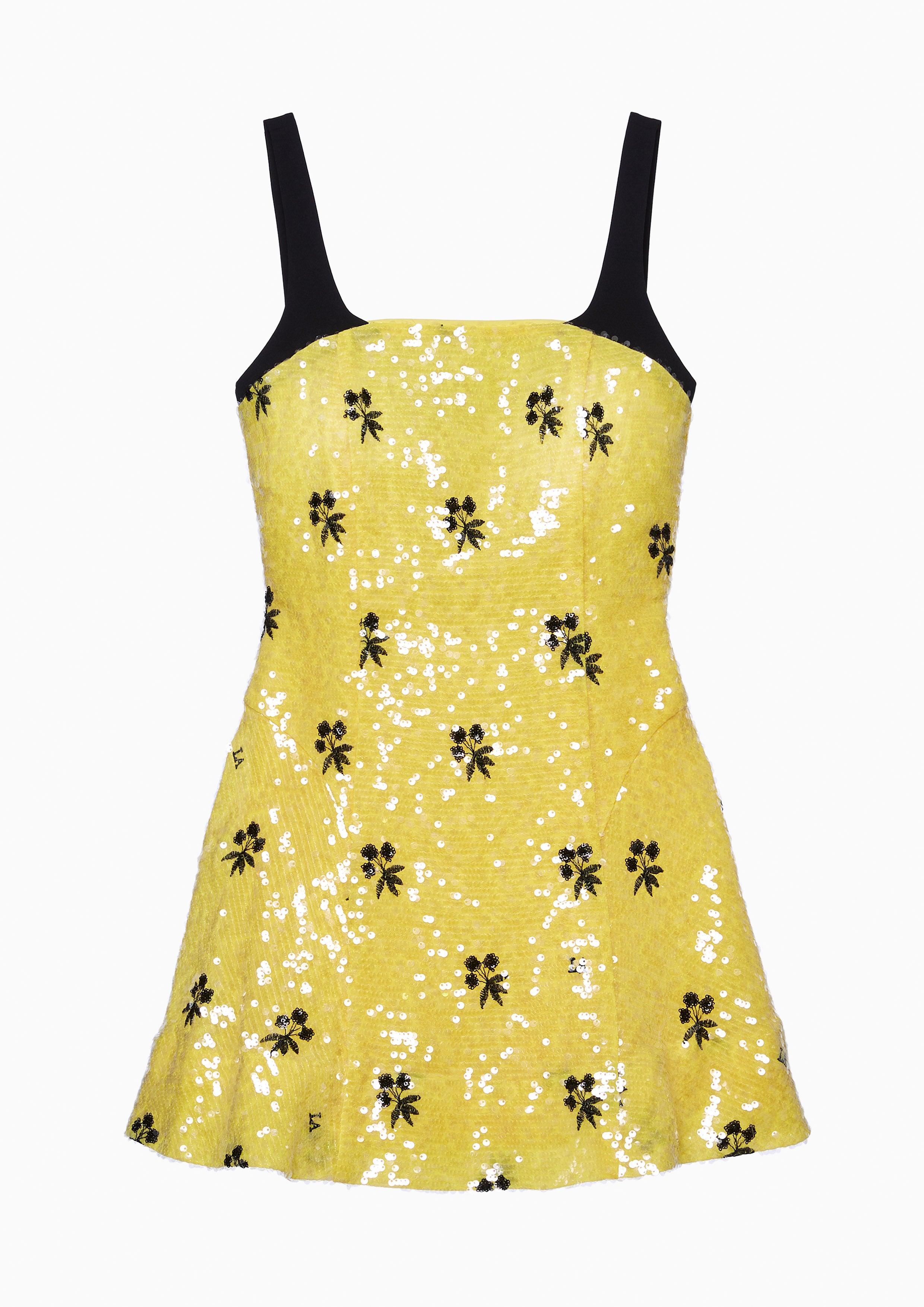 Lost in Museum Sequin Mini Dress Yellow