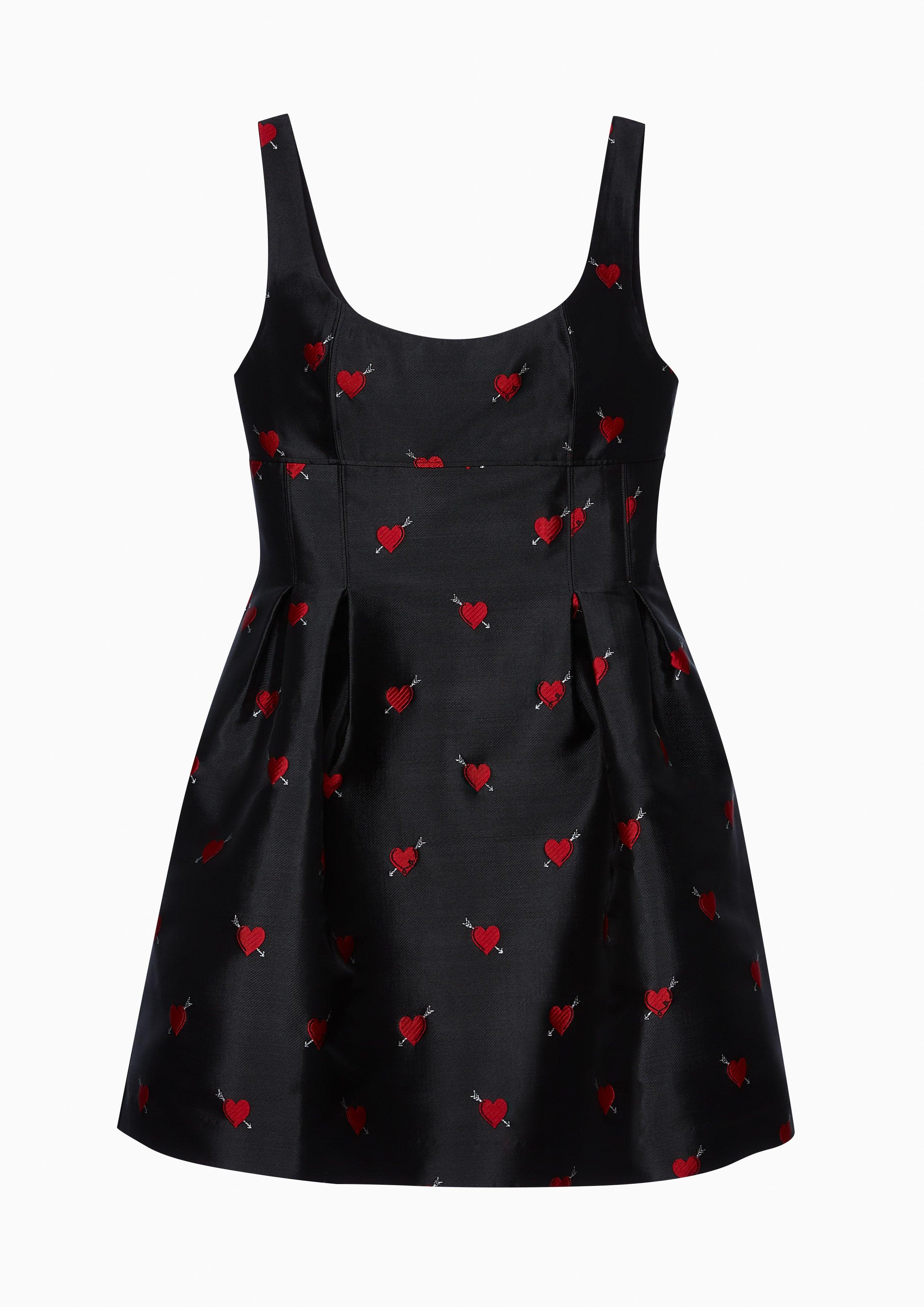 Lost in Museum Arrowed Heart Mini Dress Black