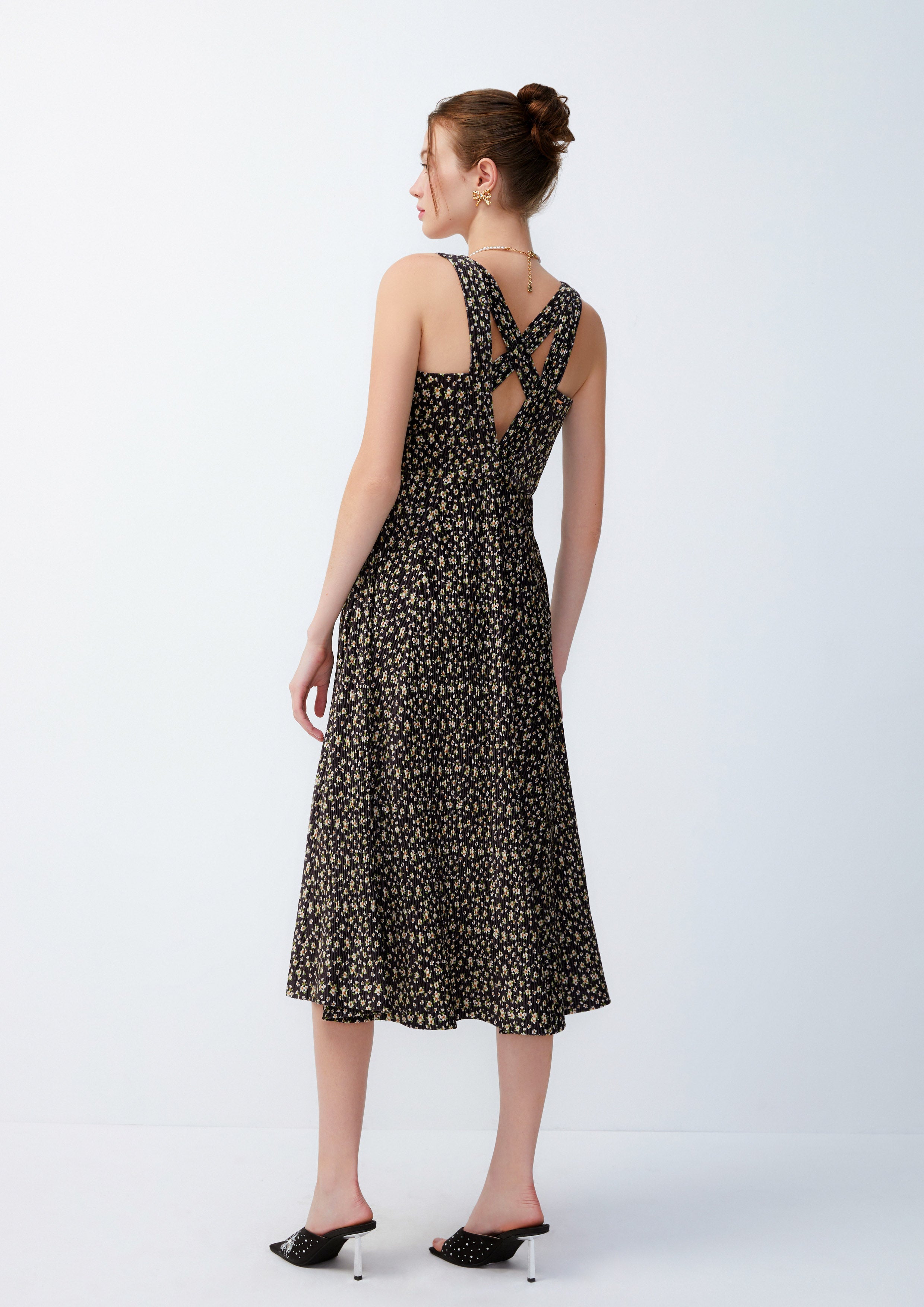 Floral Monogram Sleeveless Midi Dress Lost In Museum Collection