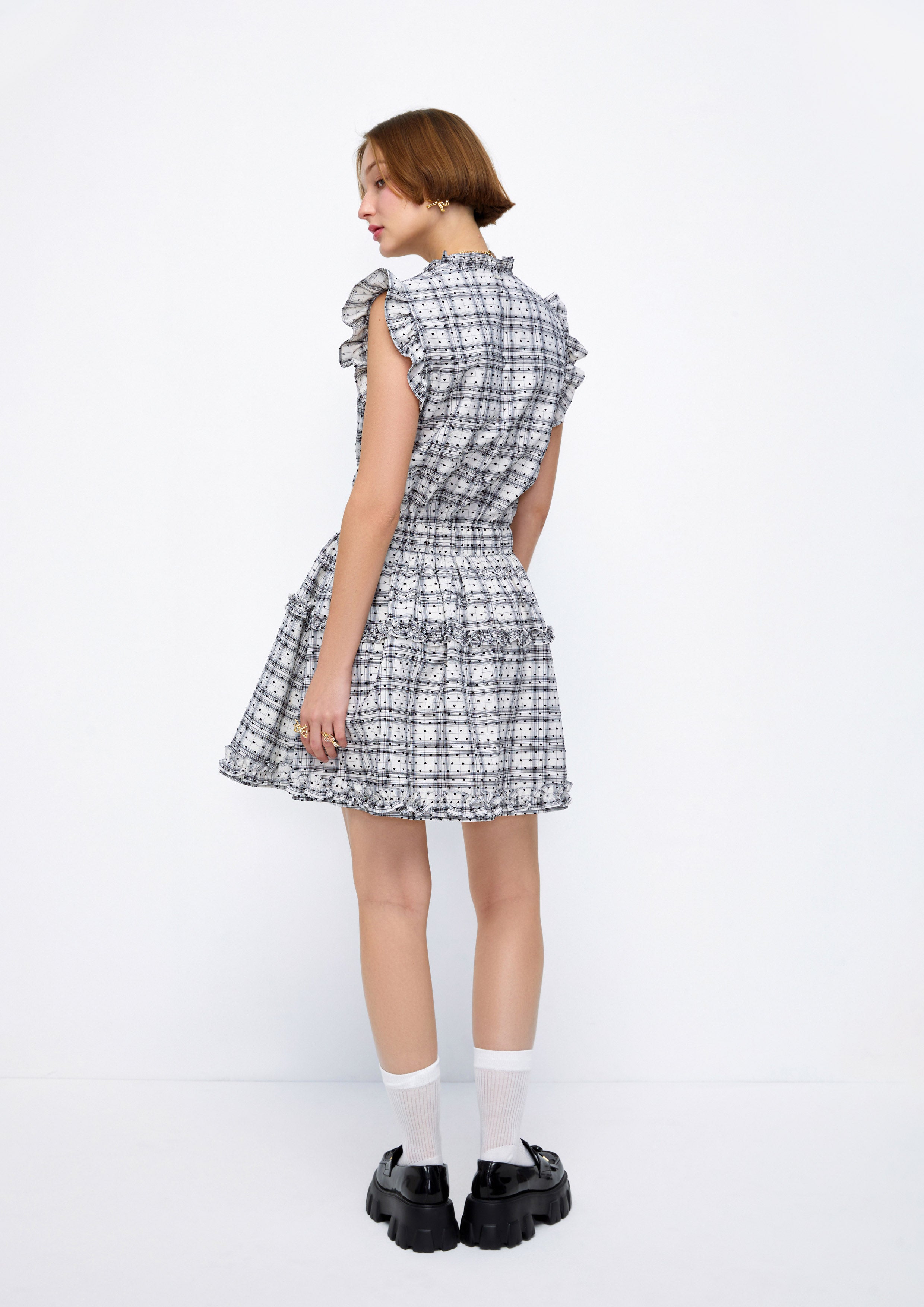 Plaid&Heart Polka Dot Mini Dress Lost In Museum Collection