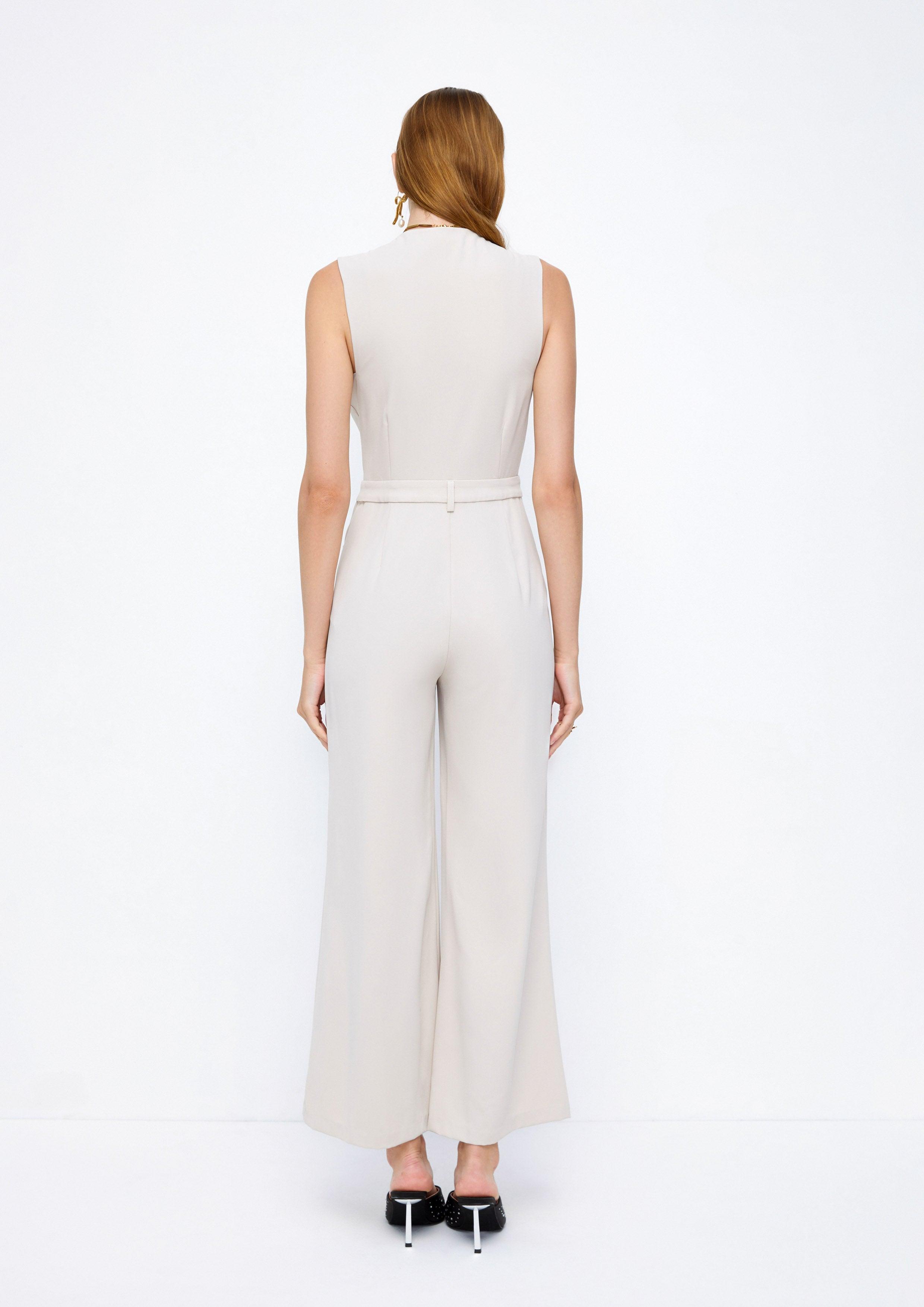 Lost In Museum  Classic Edge Jumpsuit Beige