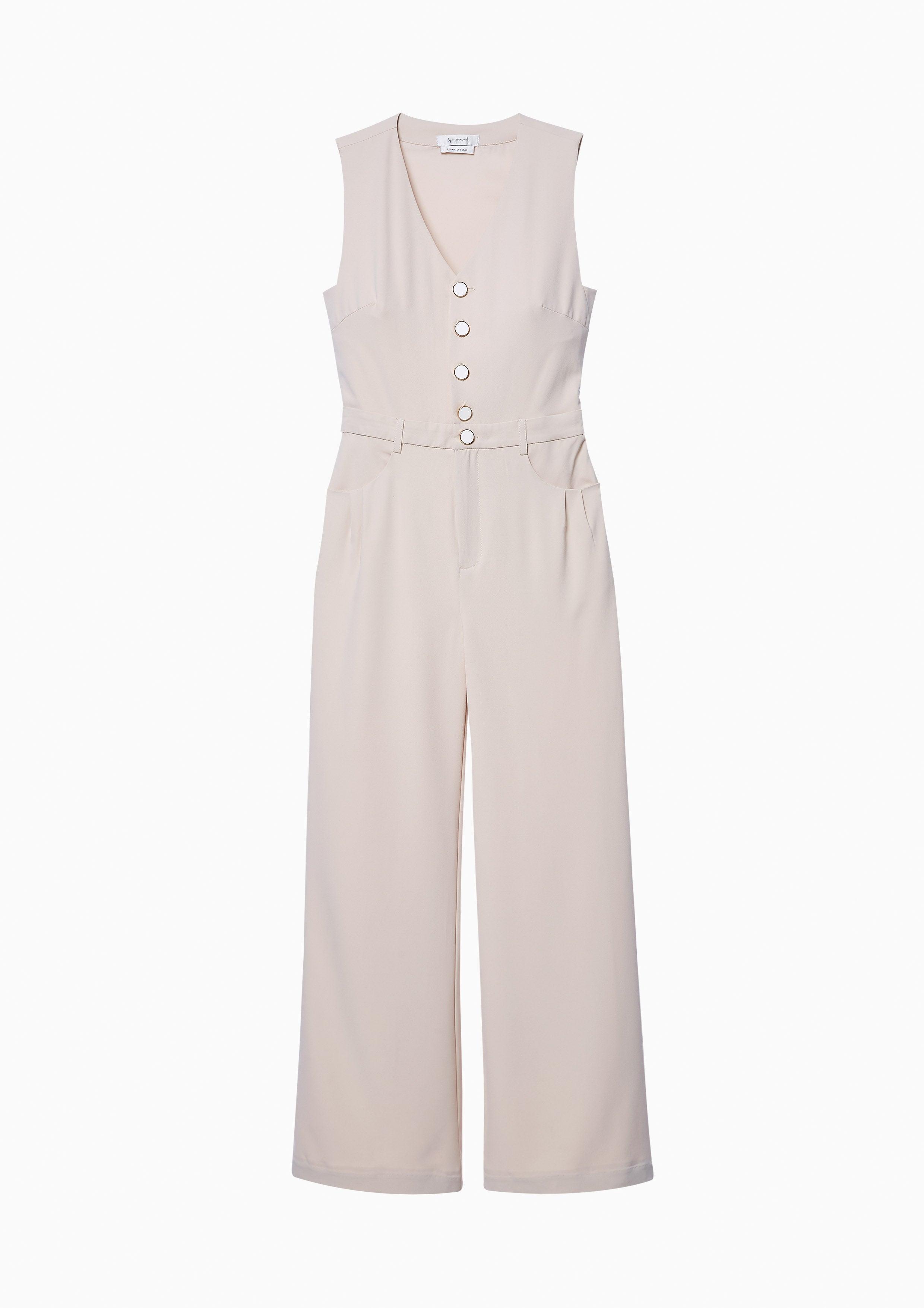 Lost In Museum  Classic Edge Jumpsuit Beige