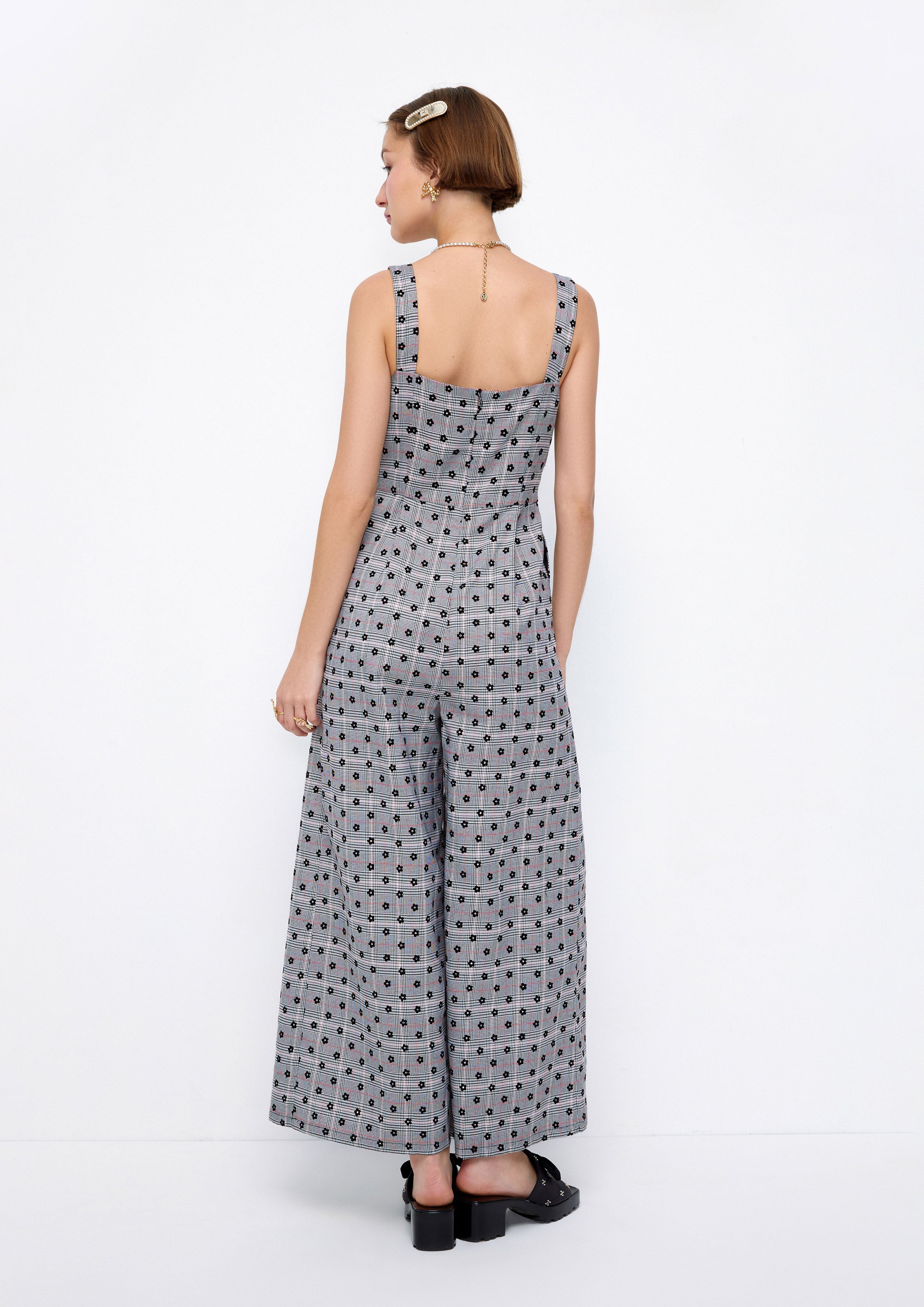 Plaid&Flower Monogram Sleeveless Jumpsuit Lost In Museum Collection