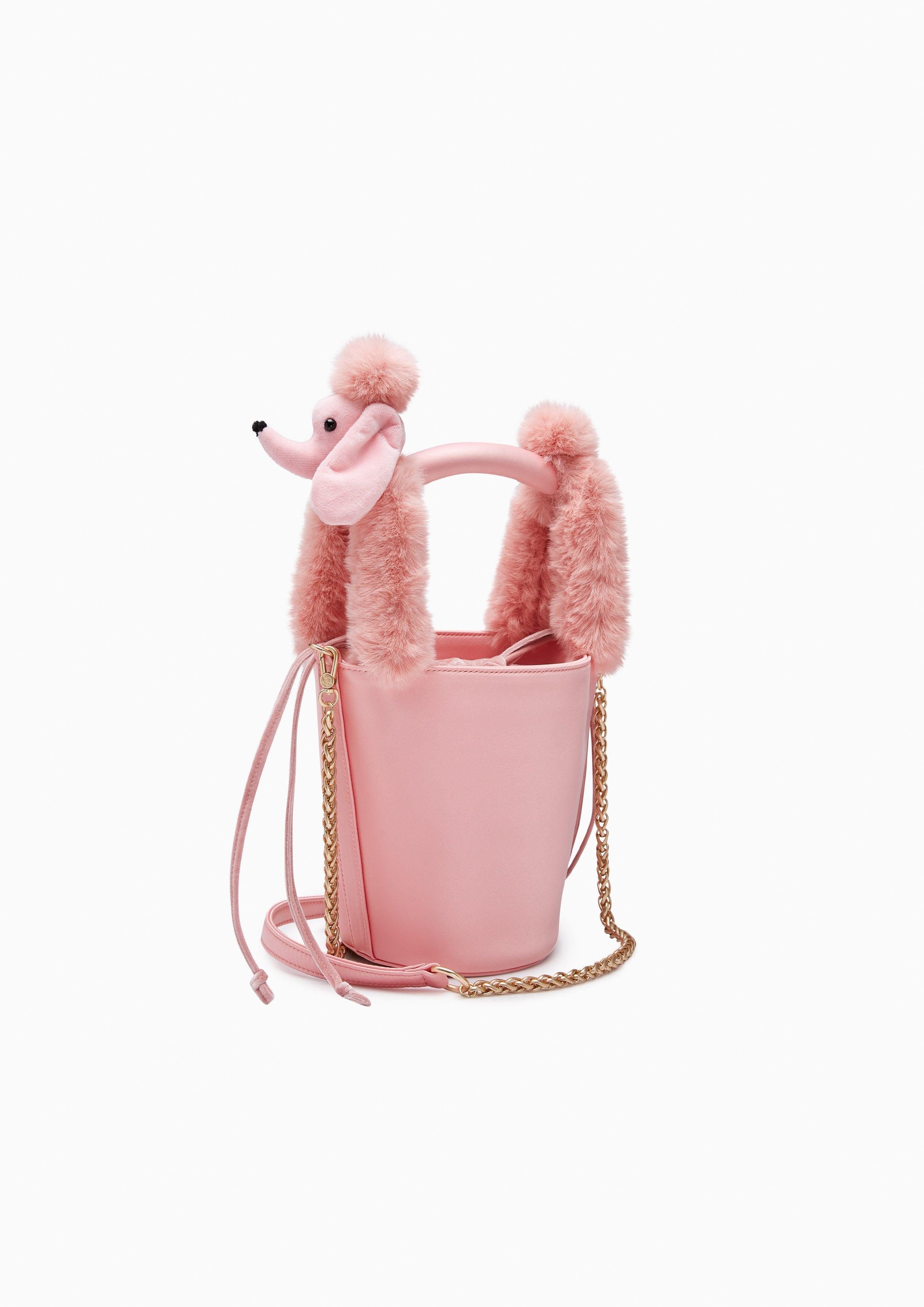 Poodle Satin Handbag Pink