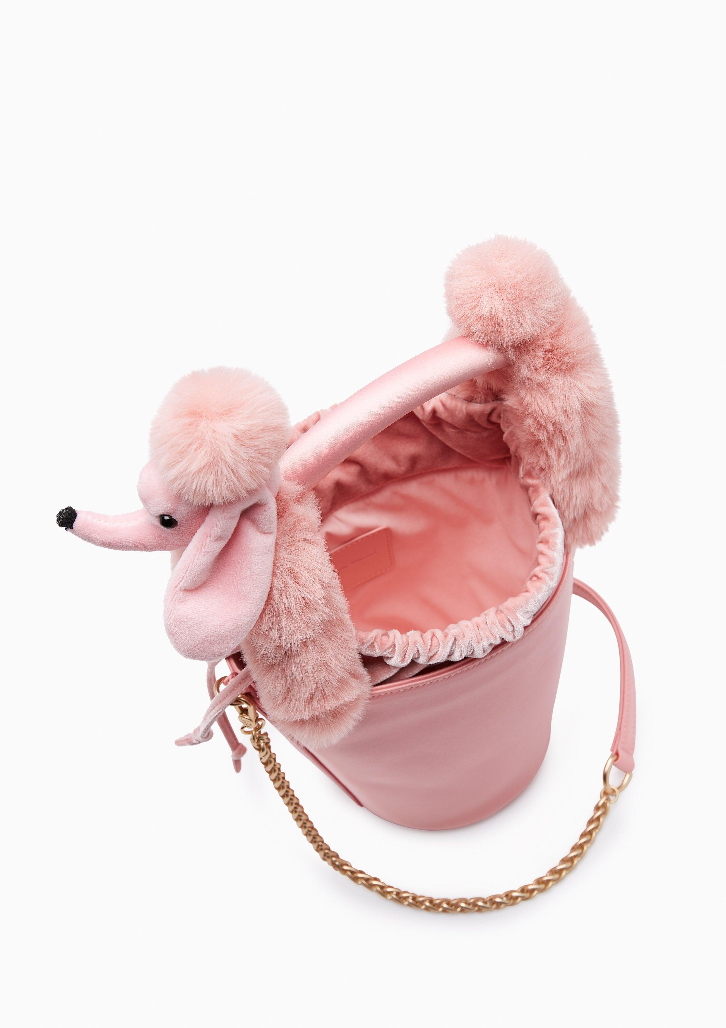 Poodle Satin Handbag Pink