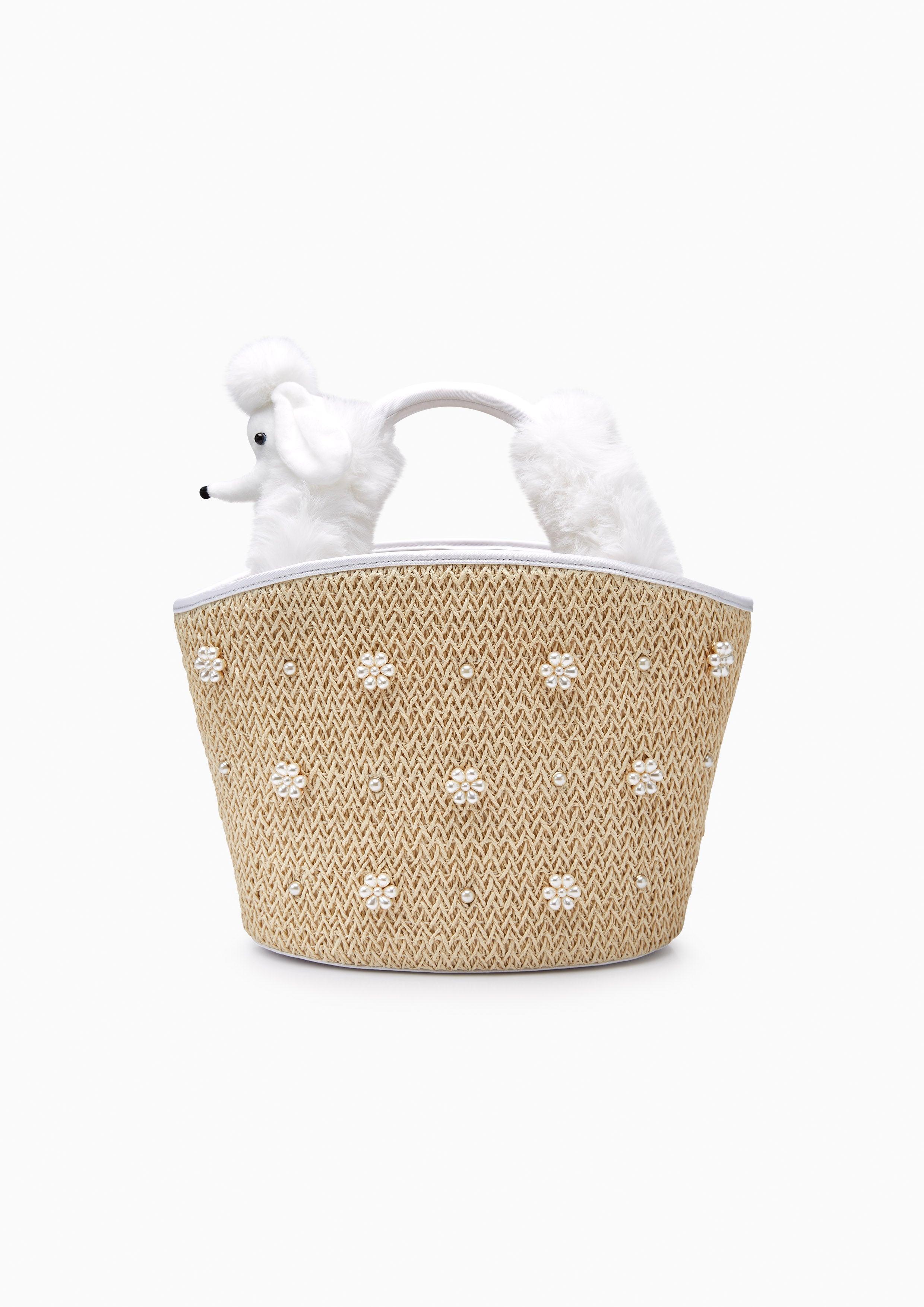 Poodle Pearl Tote Bag Beige