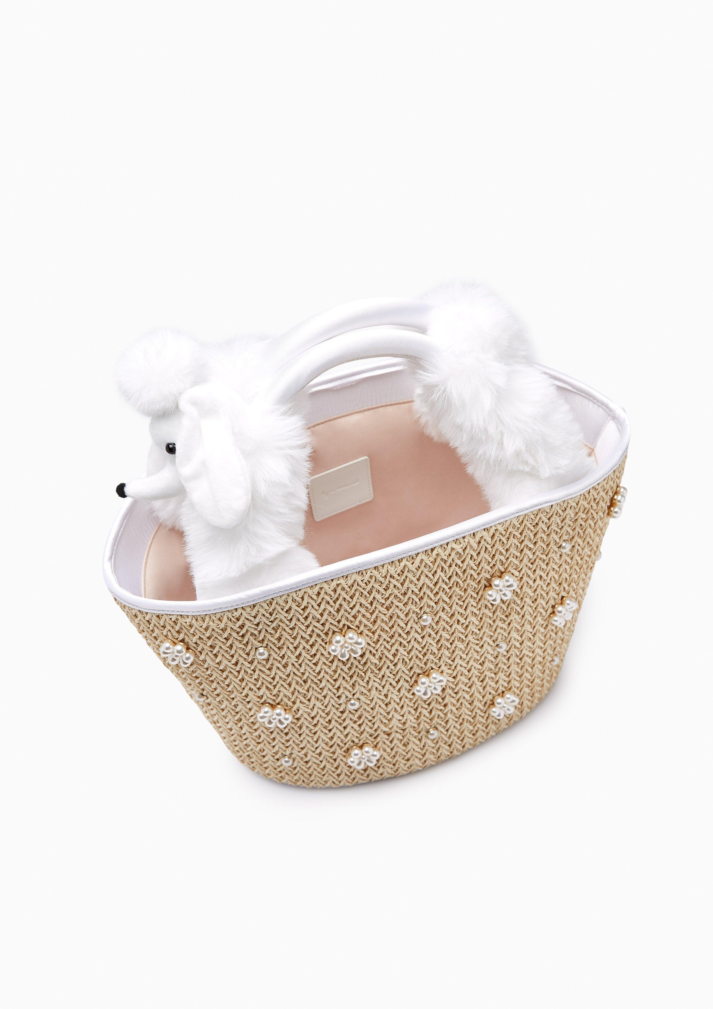 Poodle Pearl Tote Bag Beige