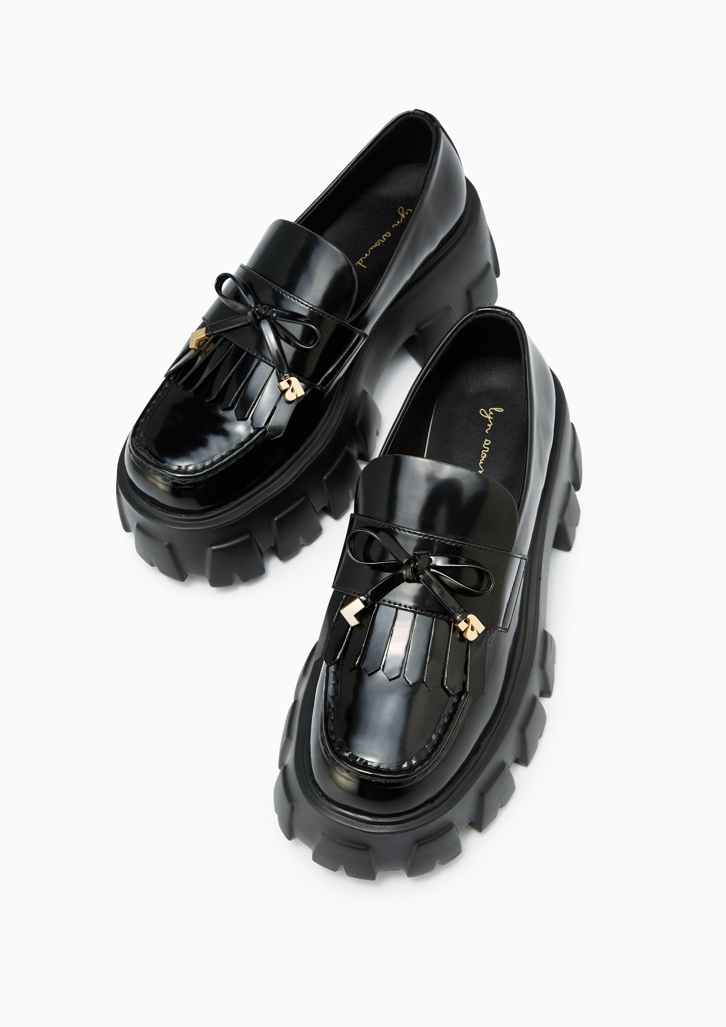 Pinkukung Platform Loafers Black