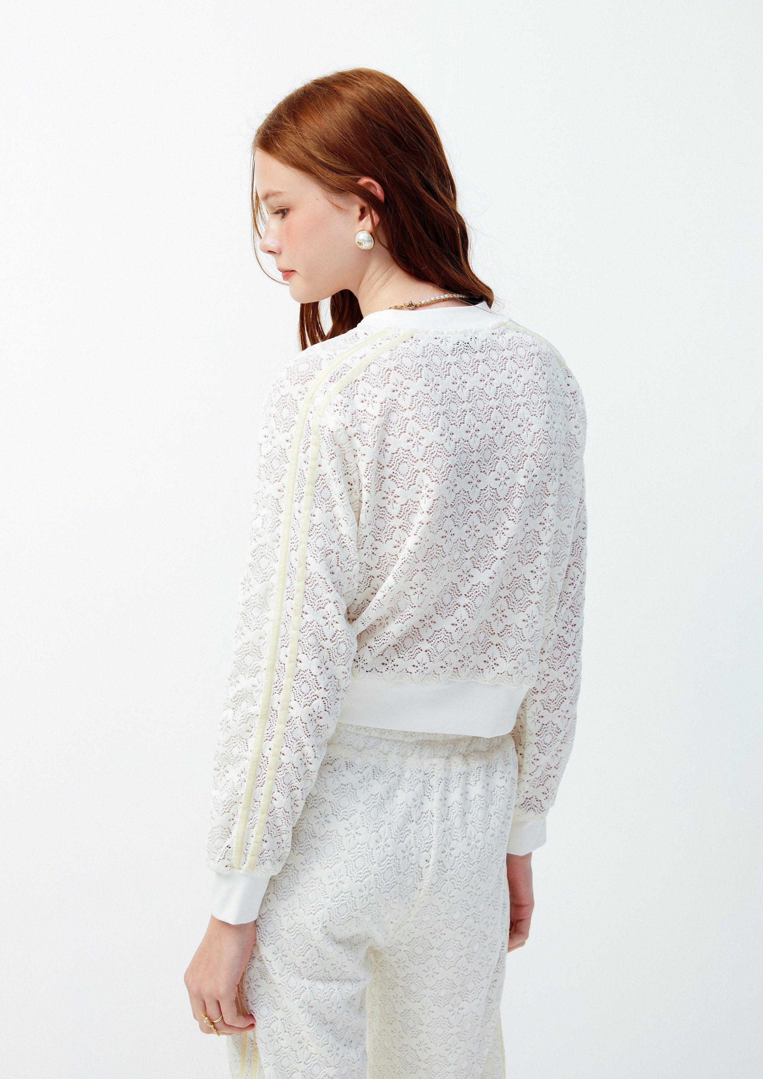 Lost In Museum Lace Cardigan White