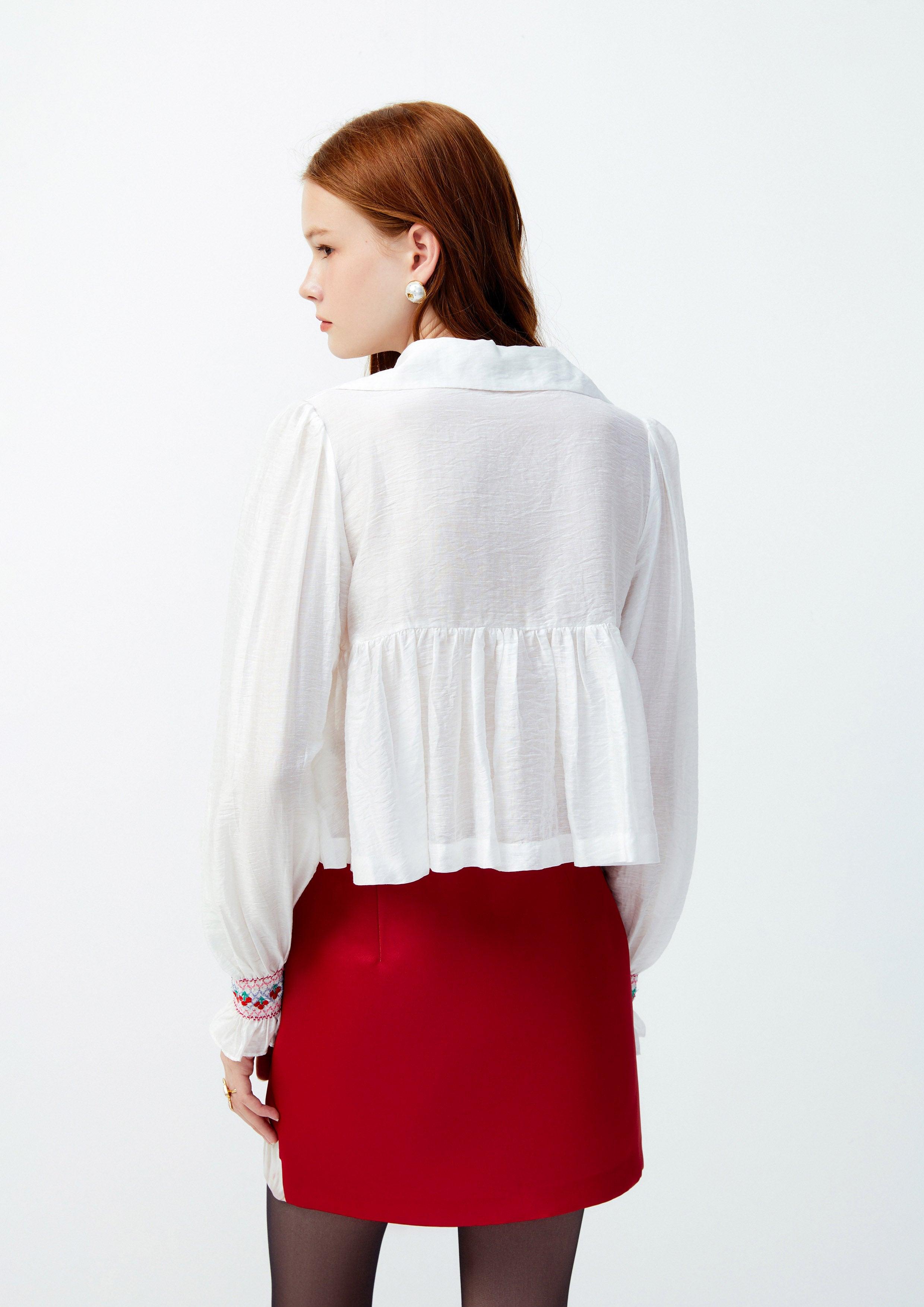 Lost In Museum Fée PrIncesse Cropped Blouse White