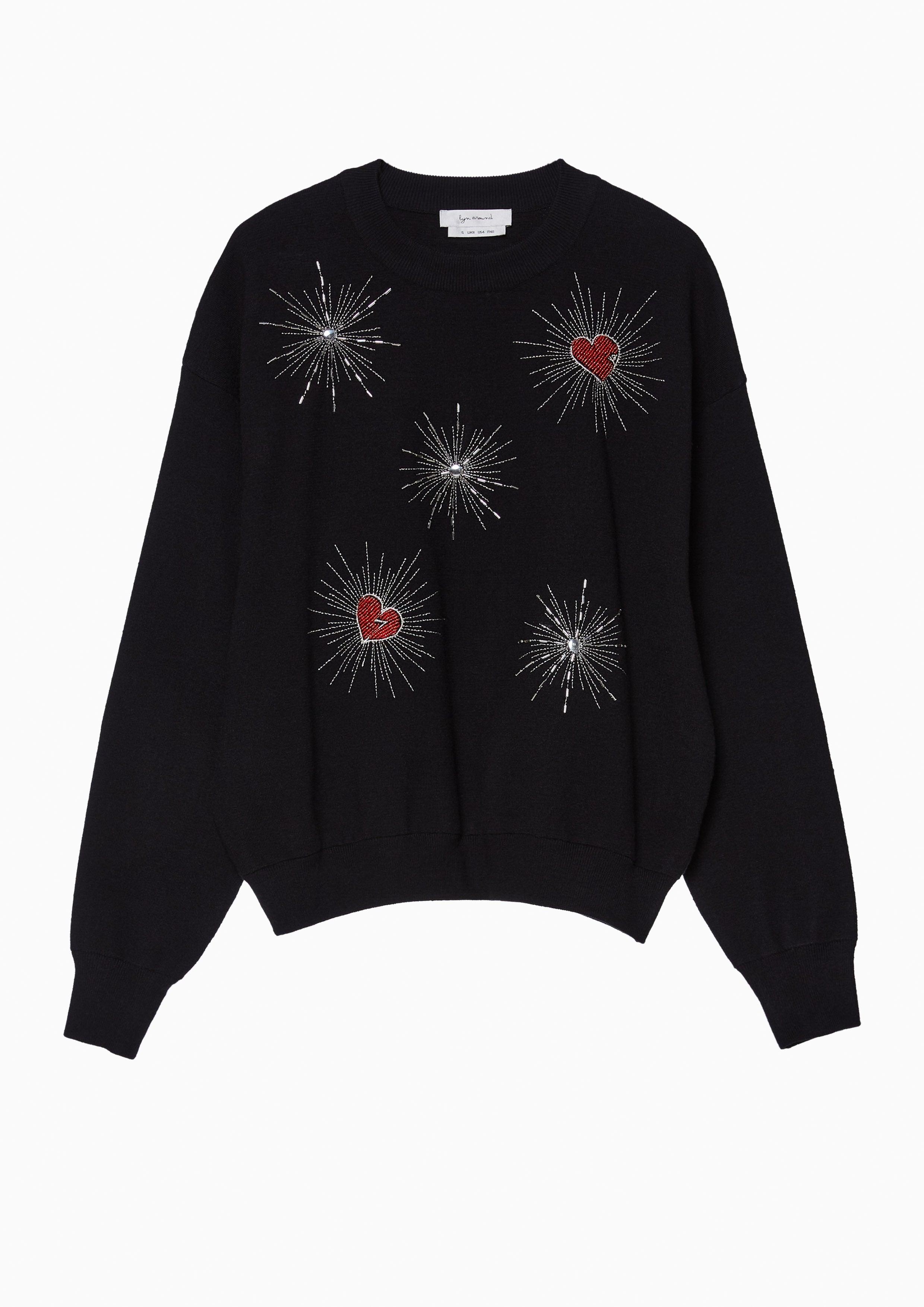 Lost In Museum Fireworks Heart Cardigan Black