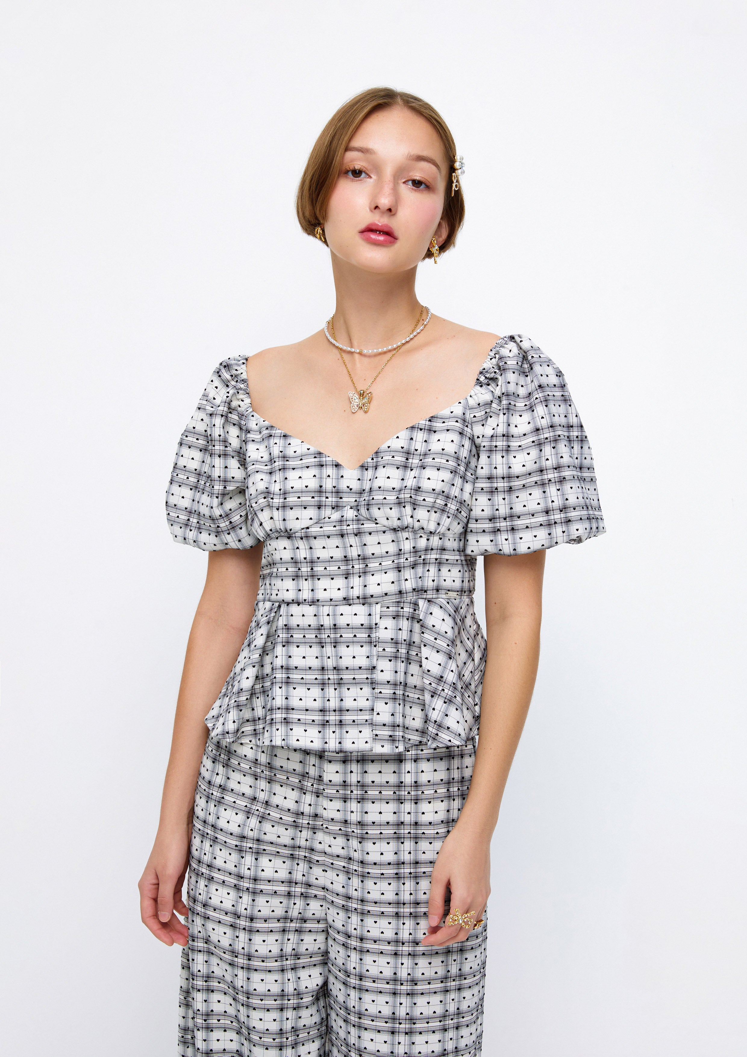 Plaid&Heart Polka Dot Blouse Lost In Museum Collection