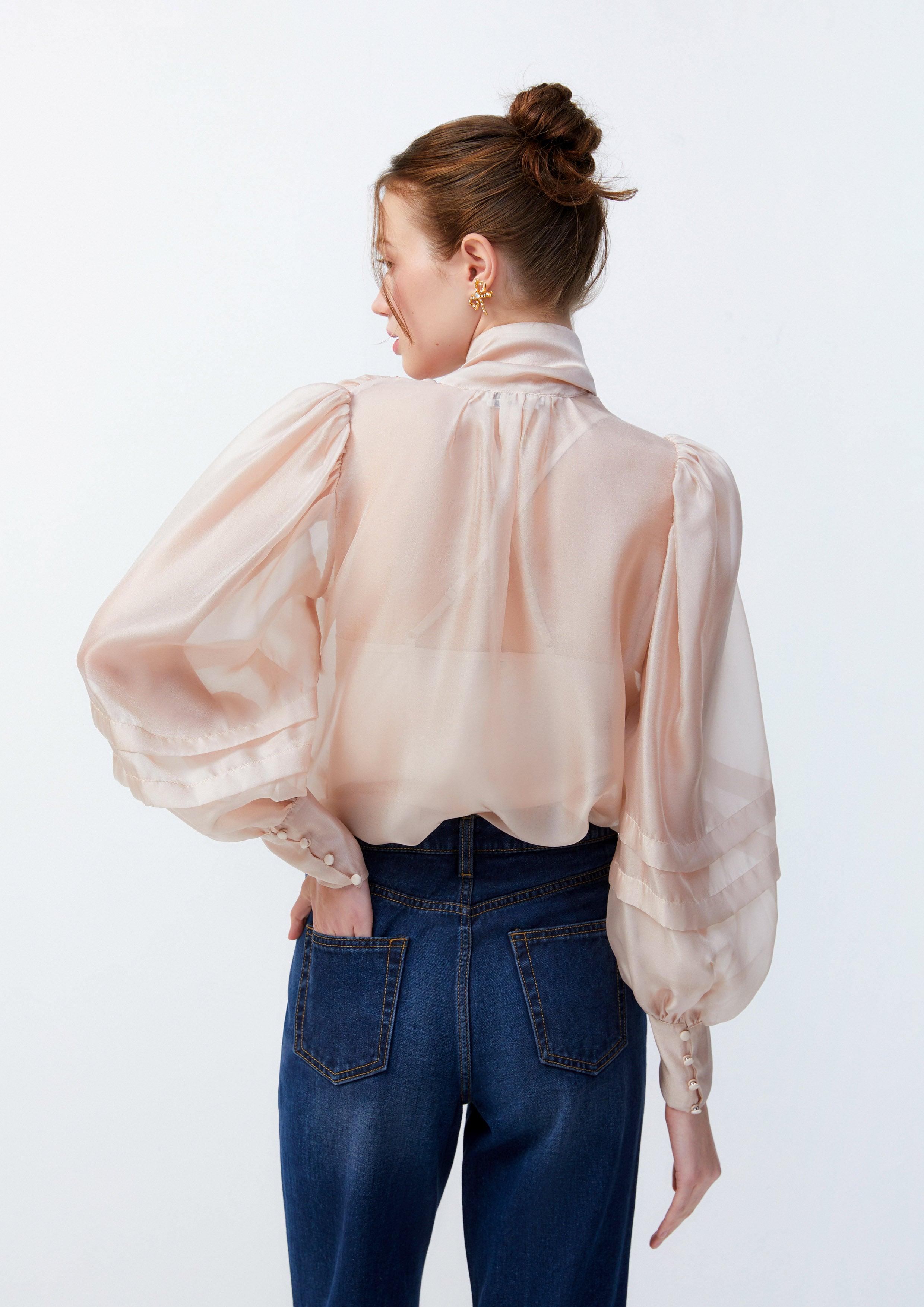 Lost In Museum Princess Sheer Blouse Cream