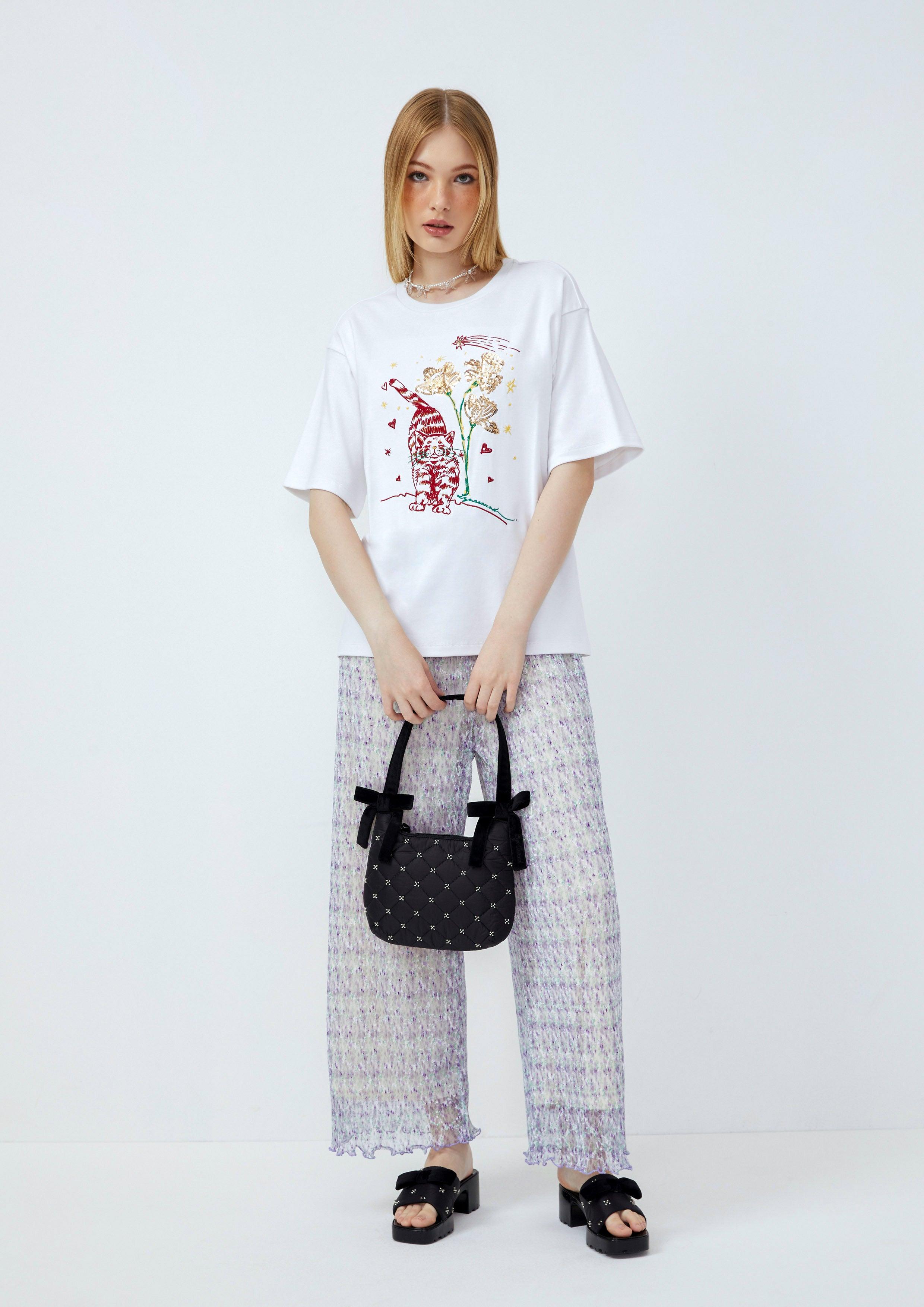 Lost in Museum Lazy Minou Basic Tee White