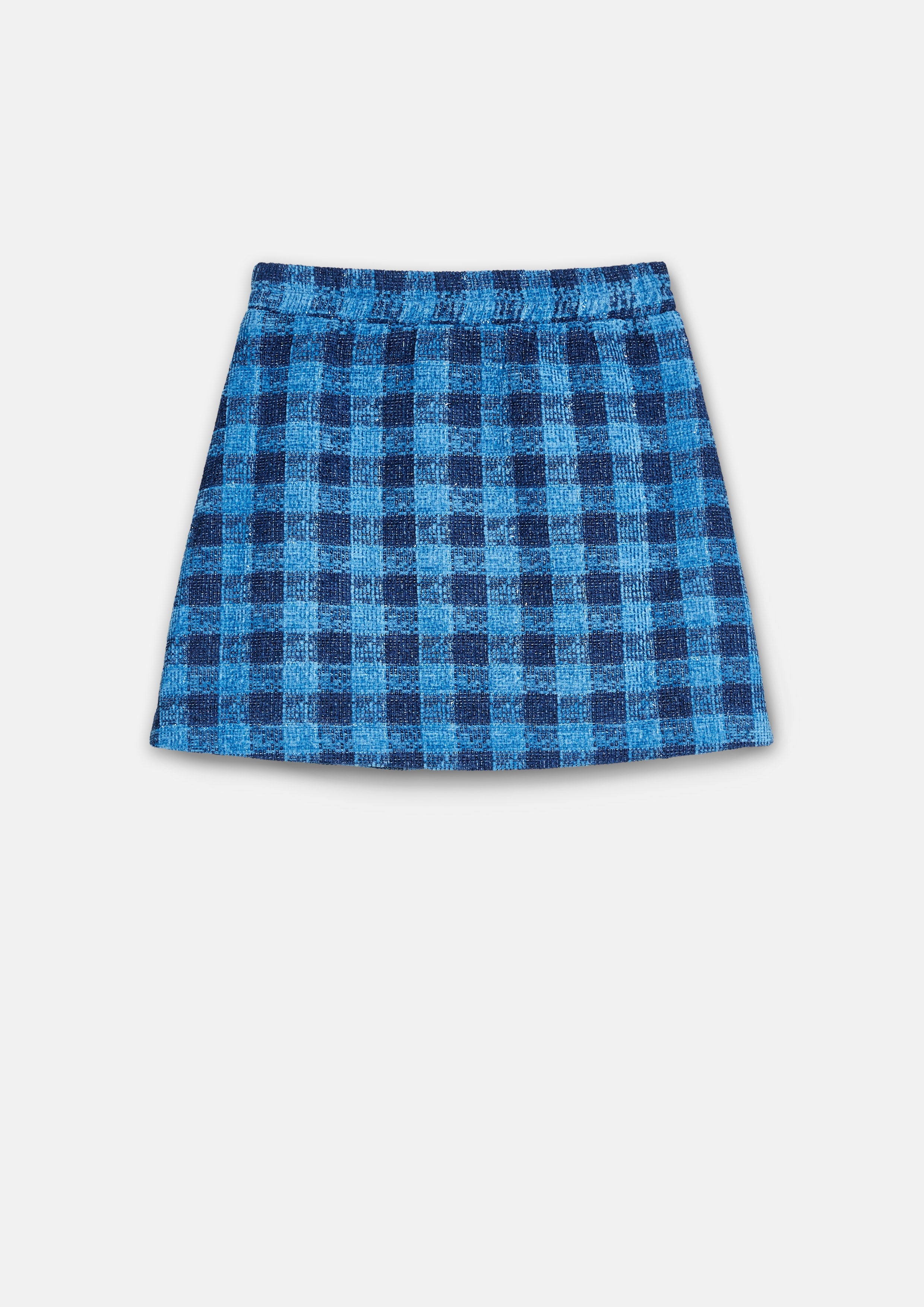 Swan and Floral Embroidered Plaid A-line Mini Skirt Lost In Museum Collection