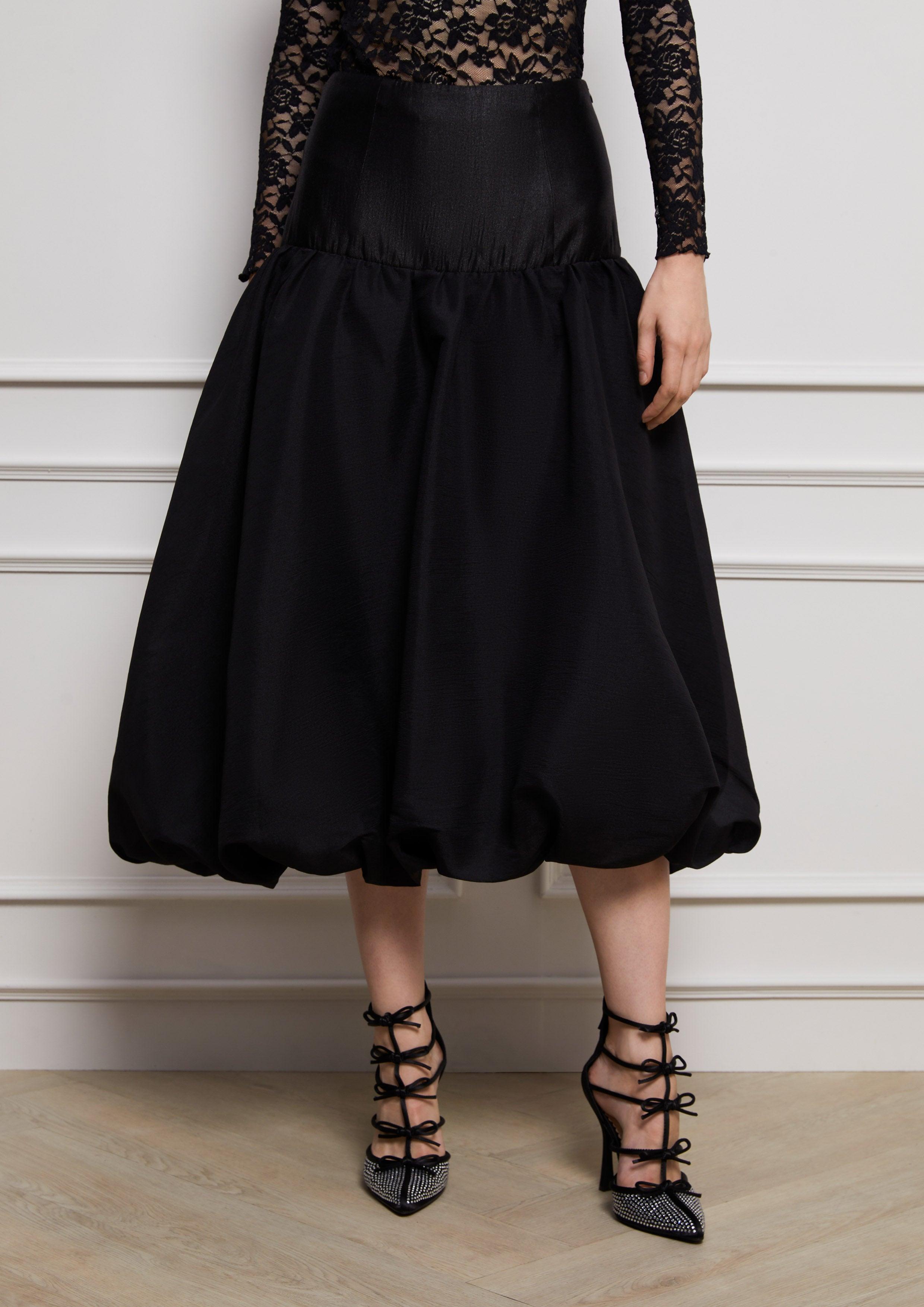 Lost in Museum Midi Bubble Skirt Black