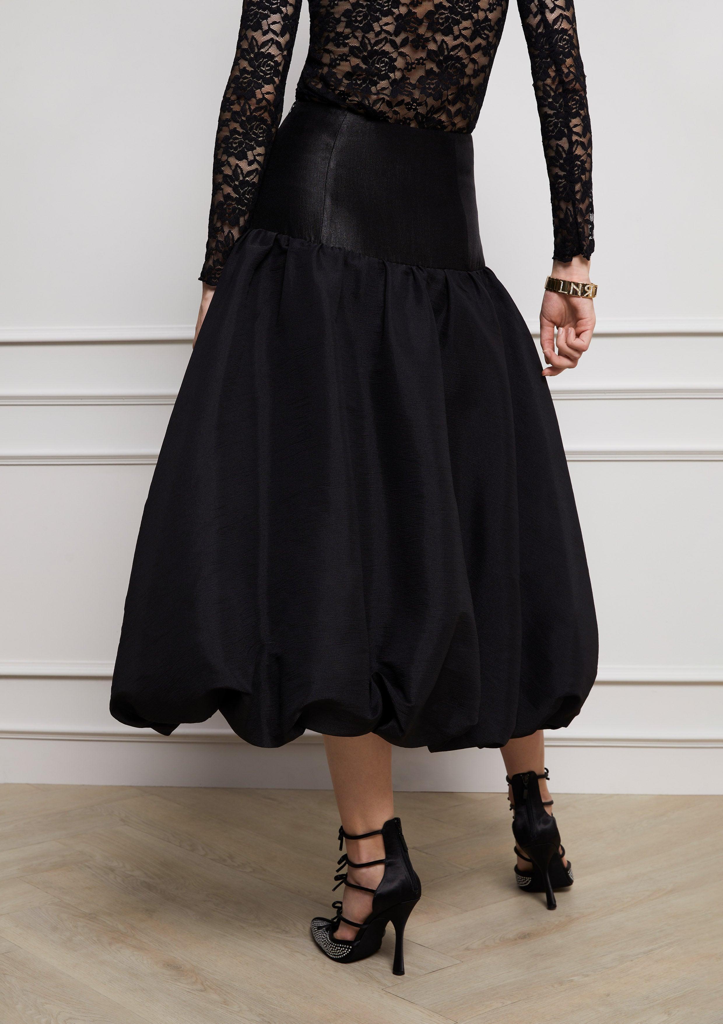 Lost in Museum Midi Bubble Skirt Black