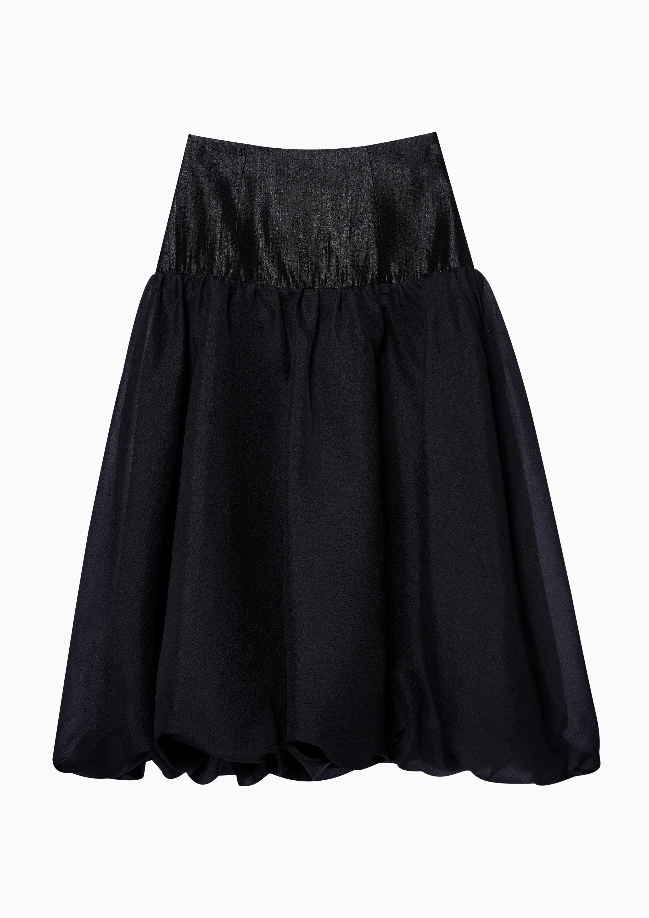 Lost in Museum Midi Bubble Skirt Black