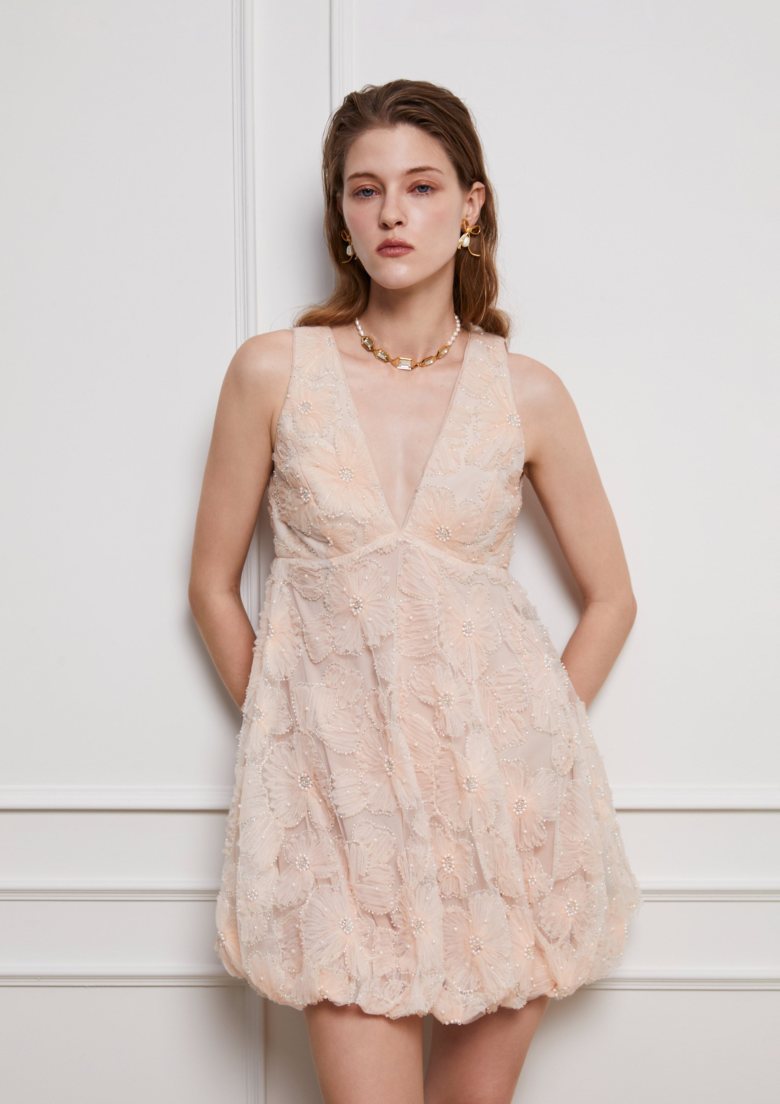 Ruffle Flower Mini Bubble Dress Lost In Museum Collection