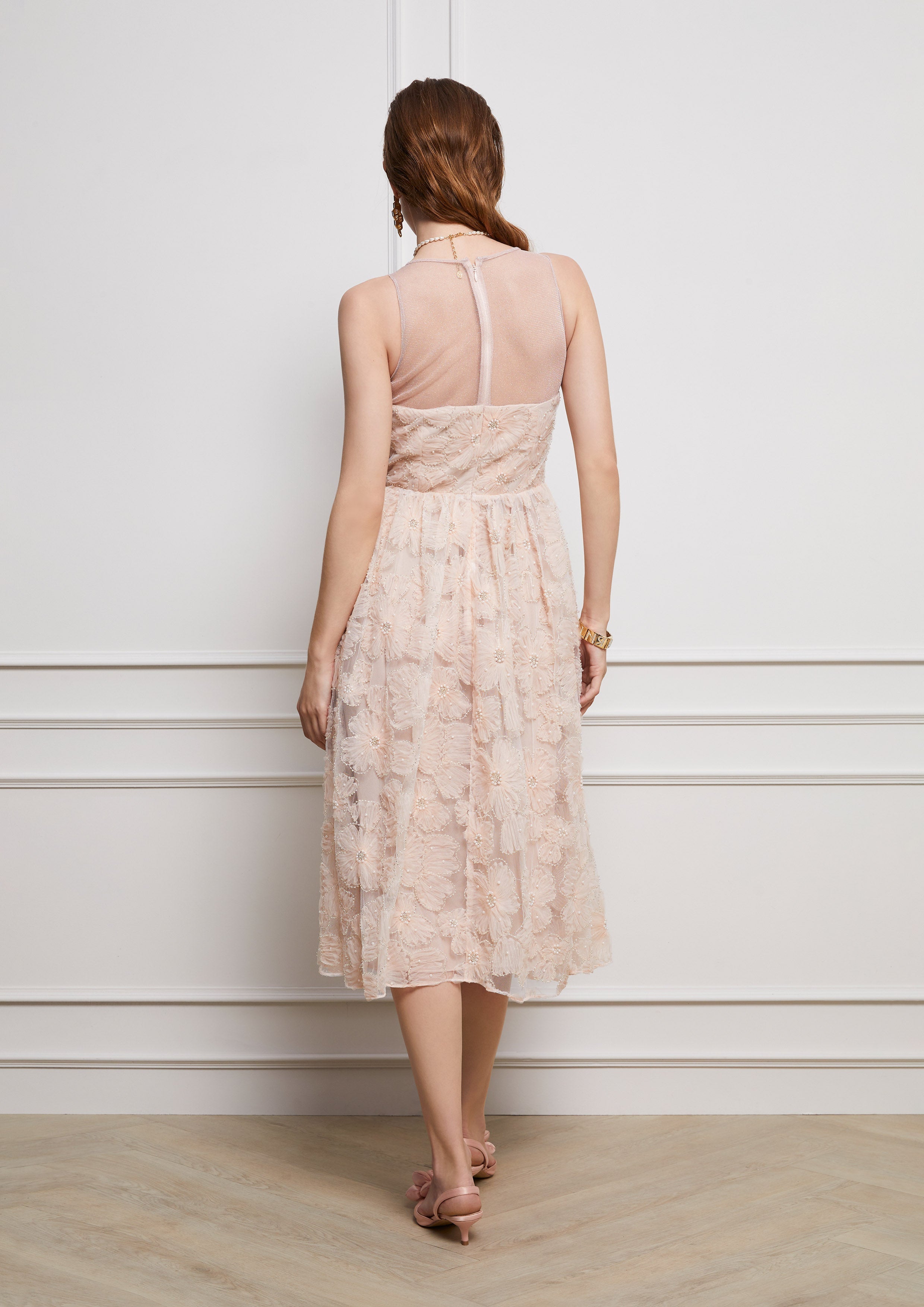 Ruffle Flower Midi Dress Lost In Museum Collection