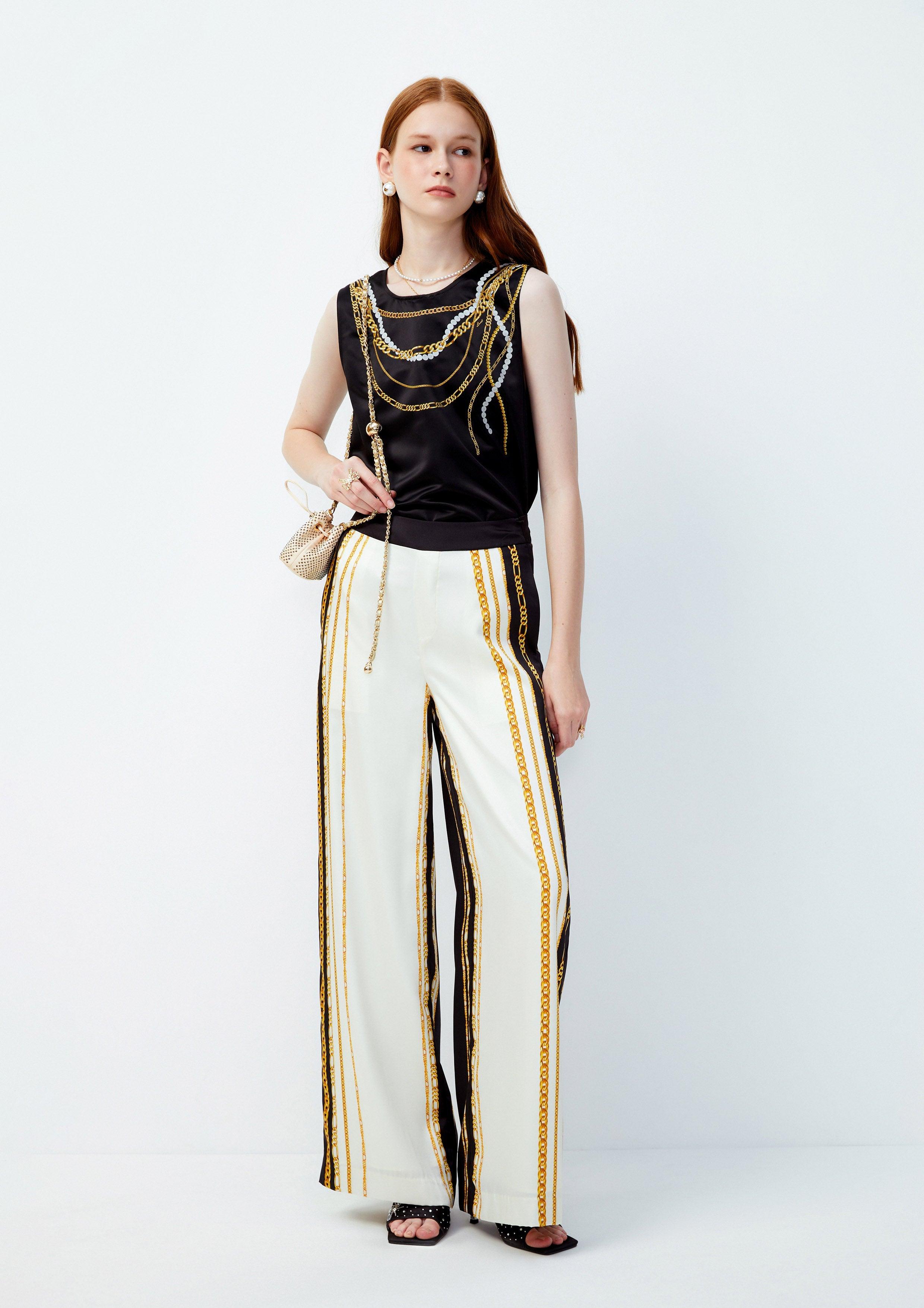 Lost in Museum Aphrodite’S Luxe Chain Trousers Multi Color