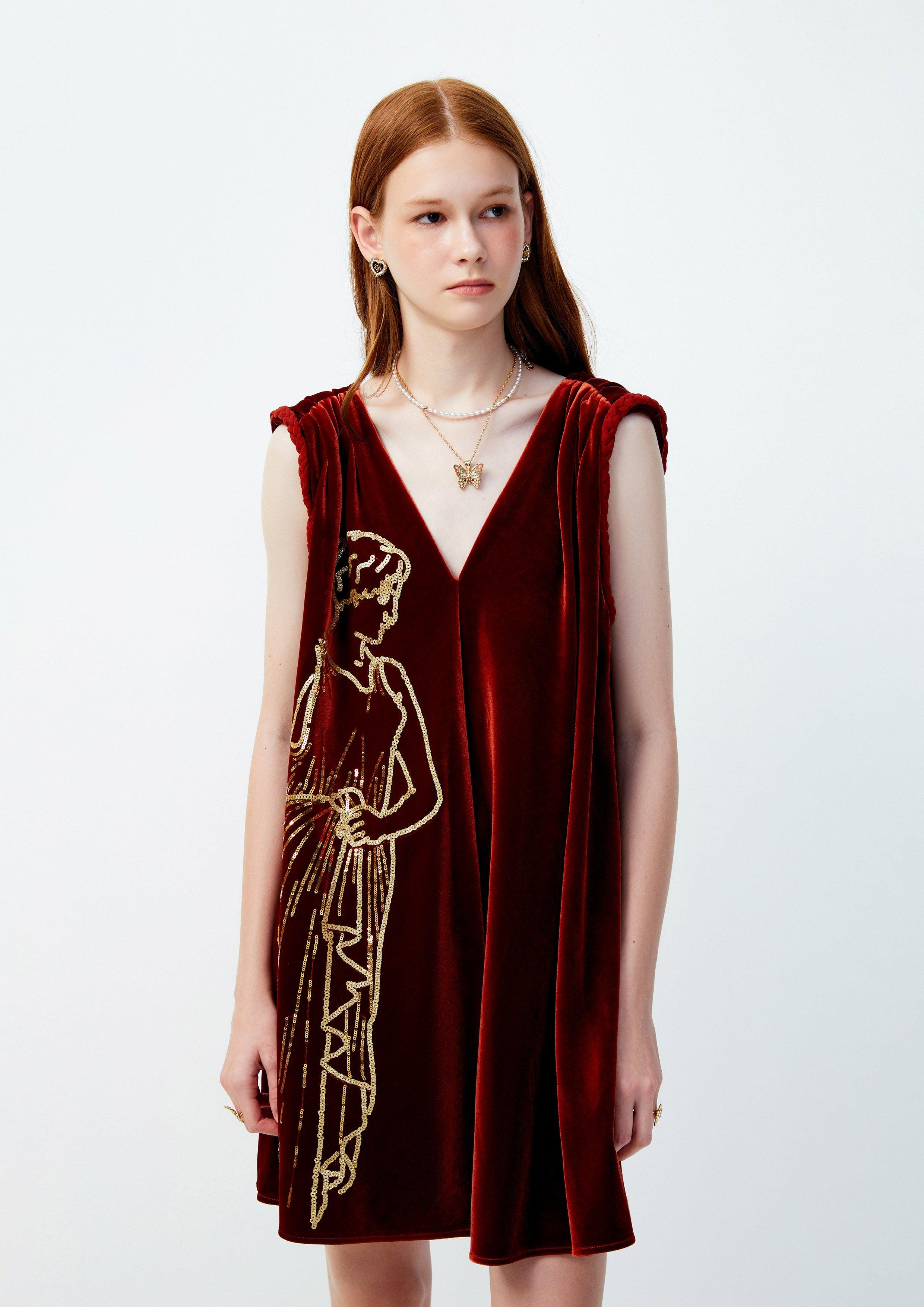 Lost in Museum Goddess'S Radiance Mini Dress Brown