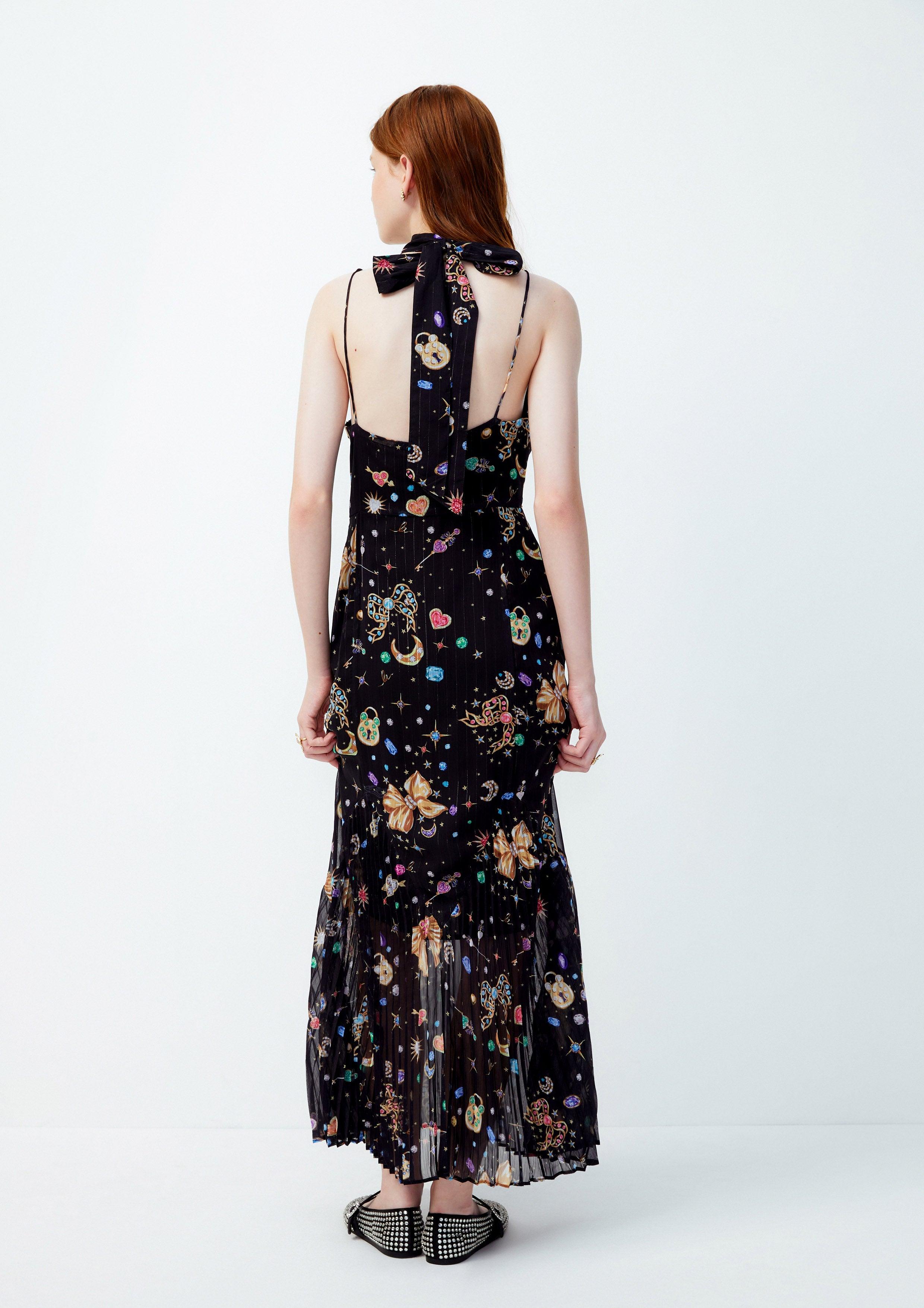 Lost in Museum Opulent Gemstone Elegance Maxi Black