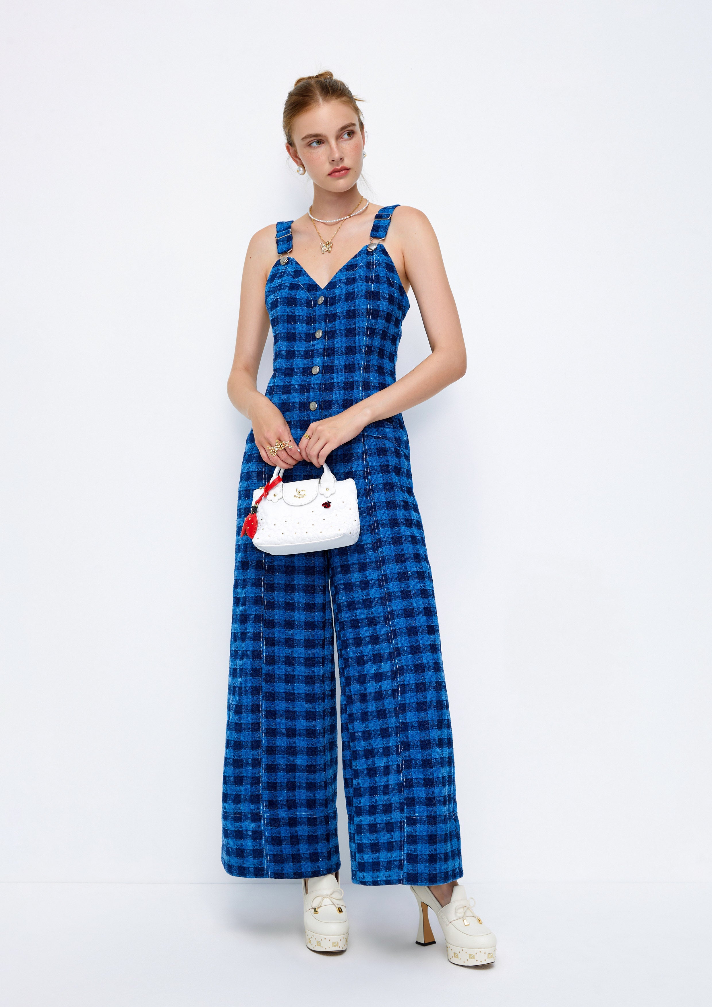 Wide Leg Plaid Jumpsuit Lost In Museum Collection