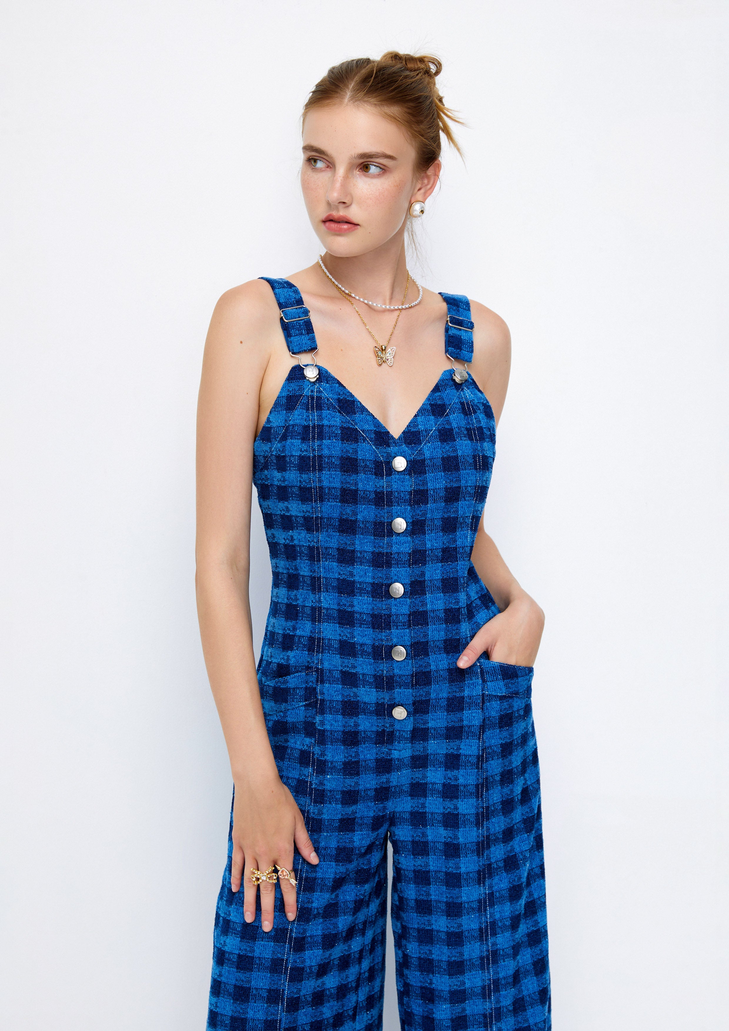 Wide Leg Plaid Jumpsuit Lost In Museum Collection