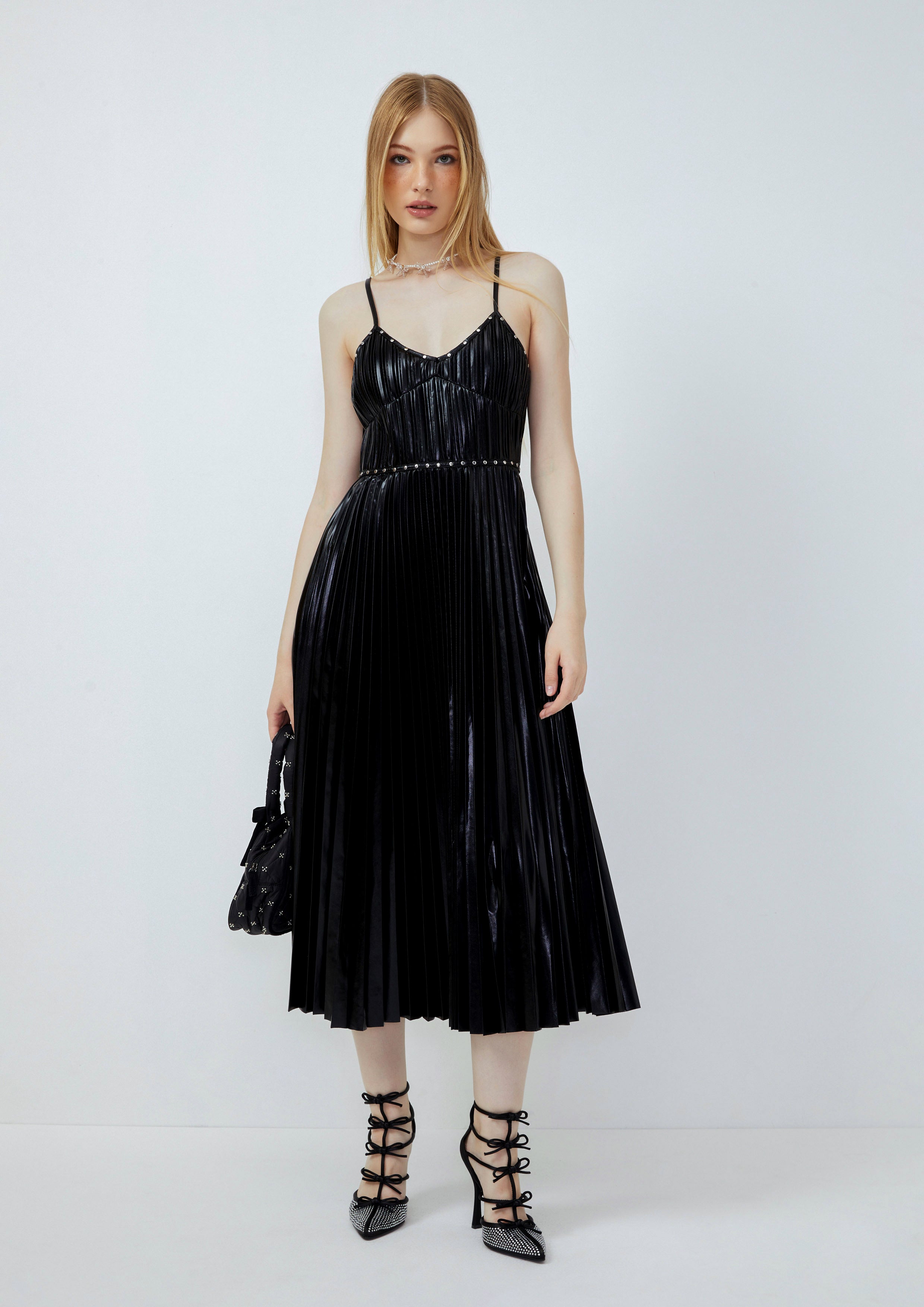 Pleated Spaghetti Strap Dress Lost In Museum Collection