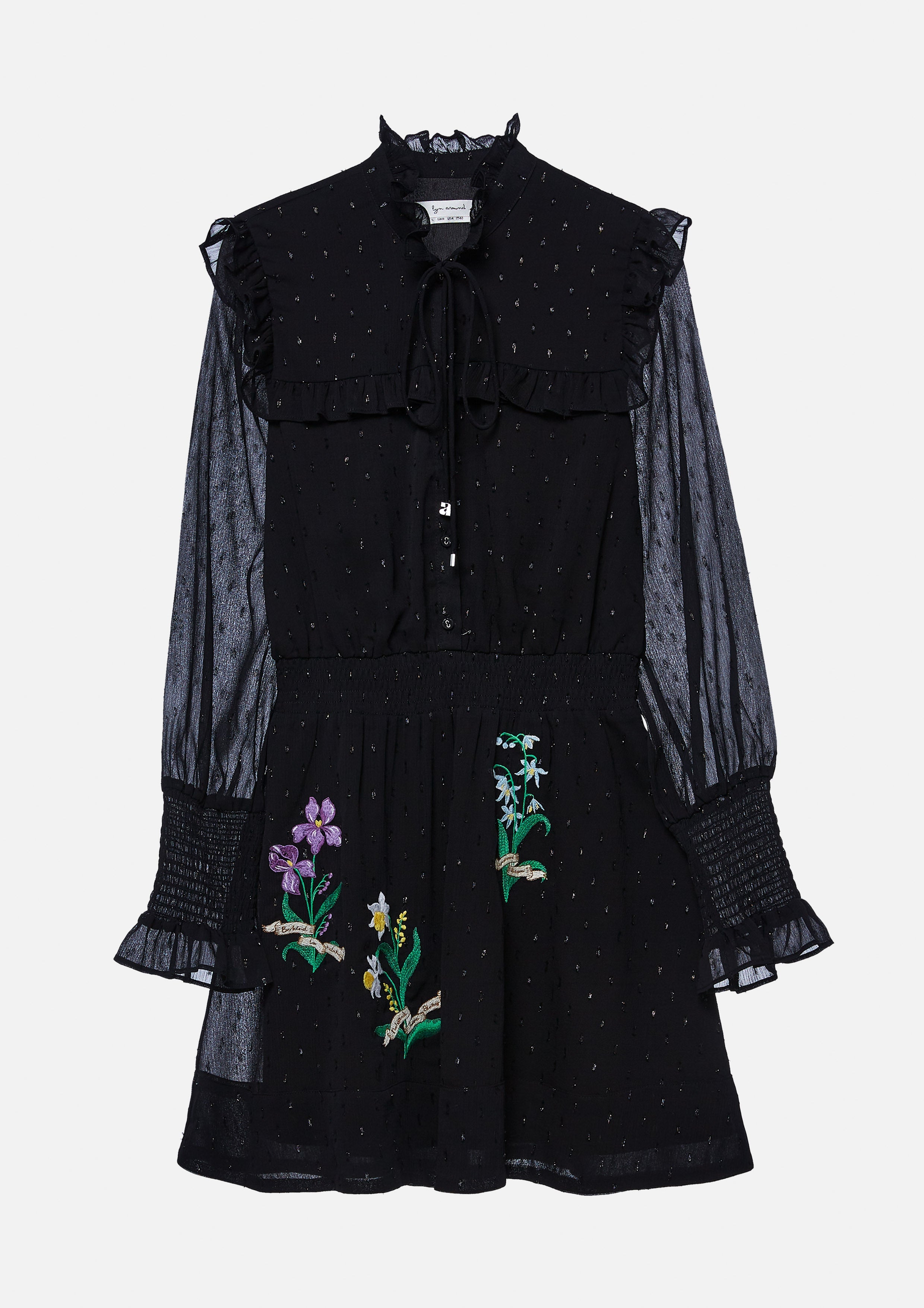 Floral Sequin Long Sleeve Mini Dress Lost In Museum Collection