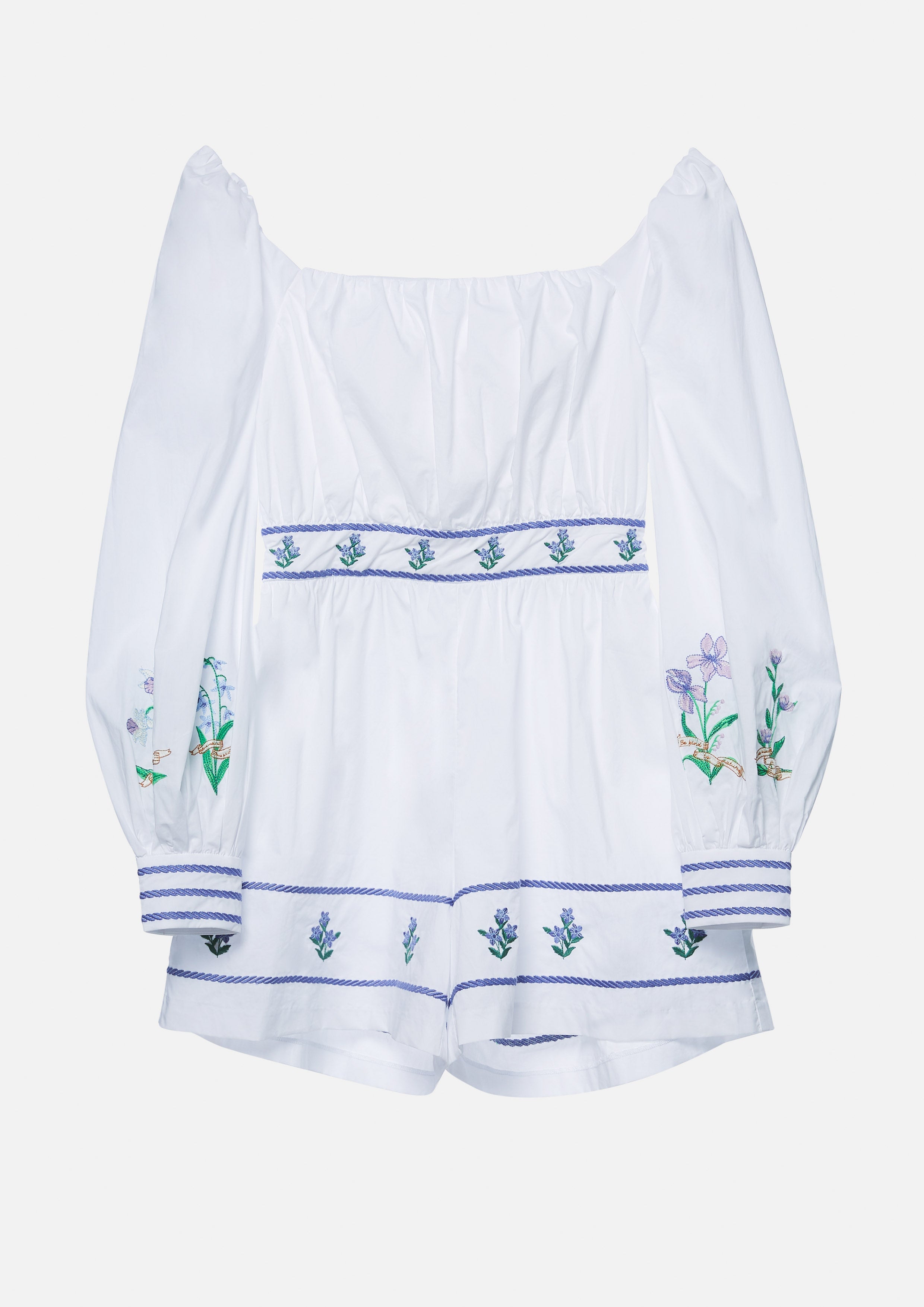 Floral Embroidered Long Sleeve Romper Lost In Museum Collection