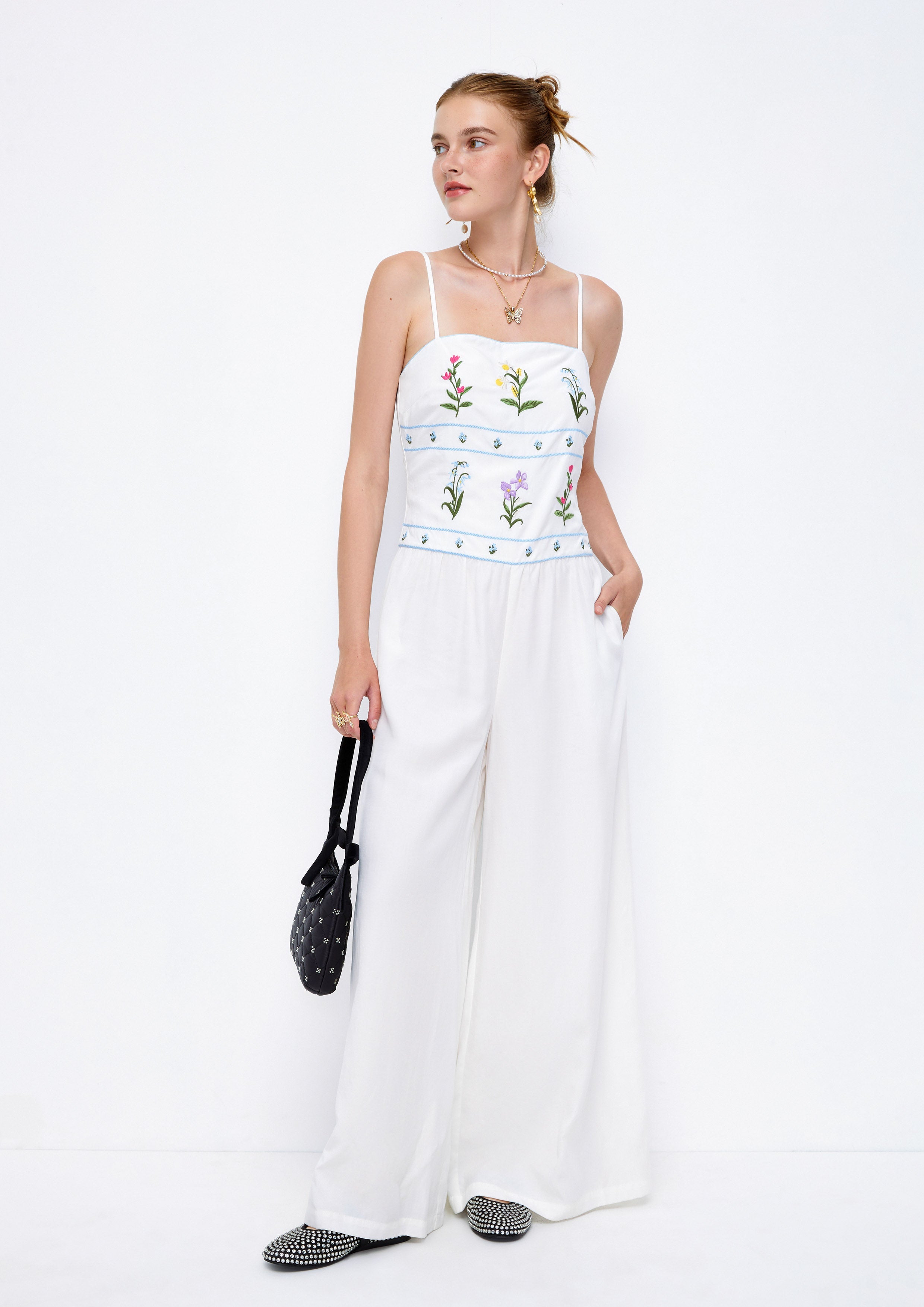 Floral Embroidered Jumpsuit Lost In Museum Collection