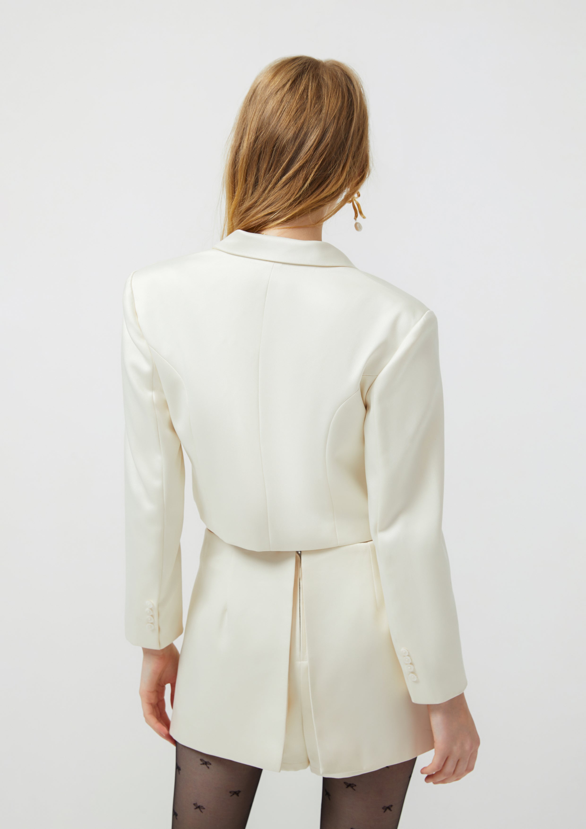 Lost in Museum Bow Embellished Jacket Ivory