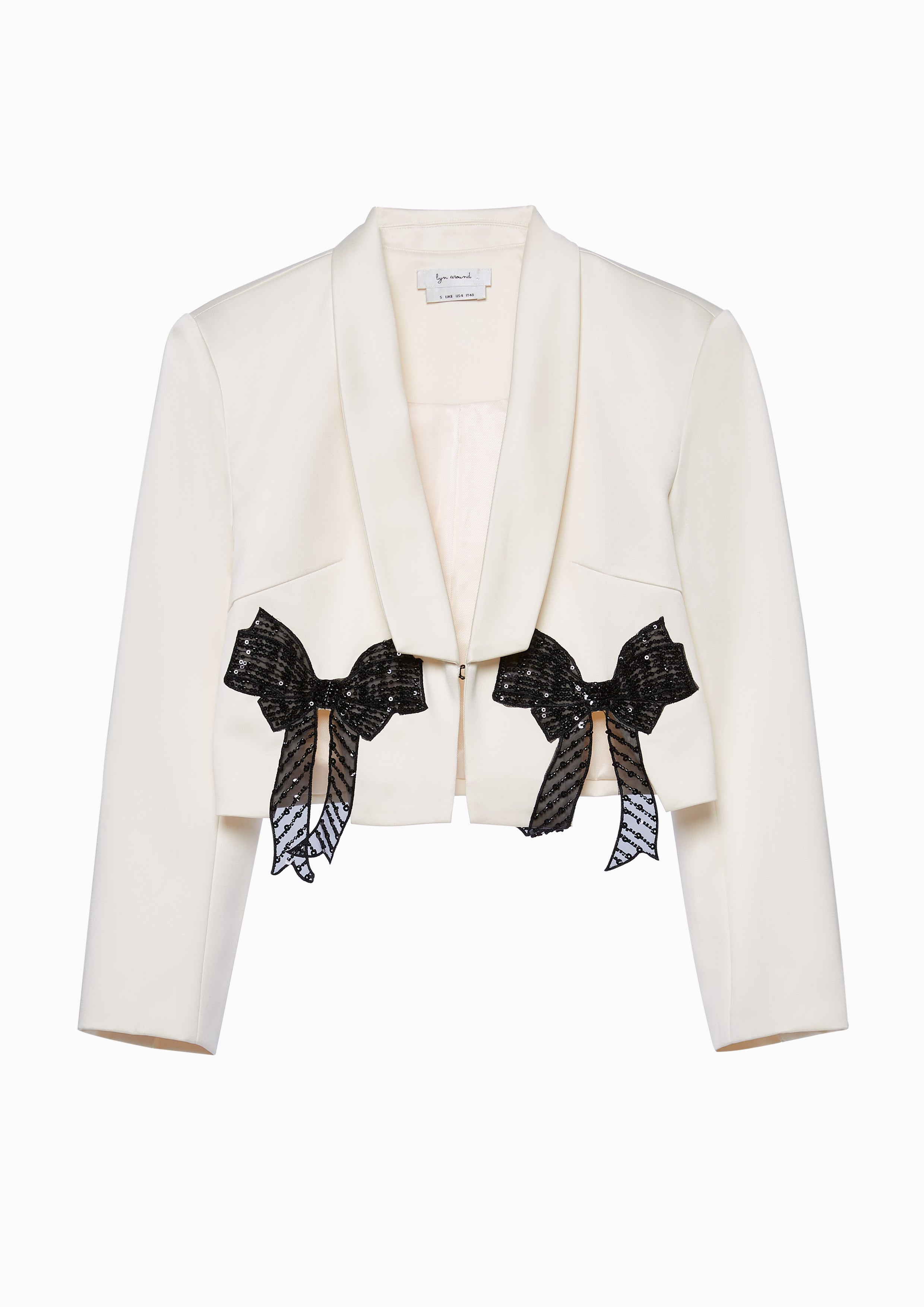 Lost in Museum Bow Embellished Jacket Ivory