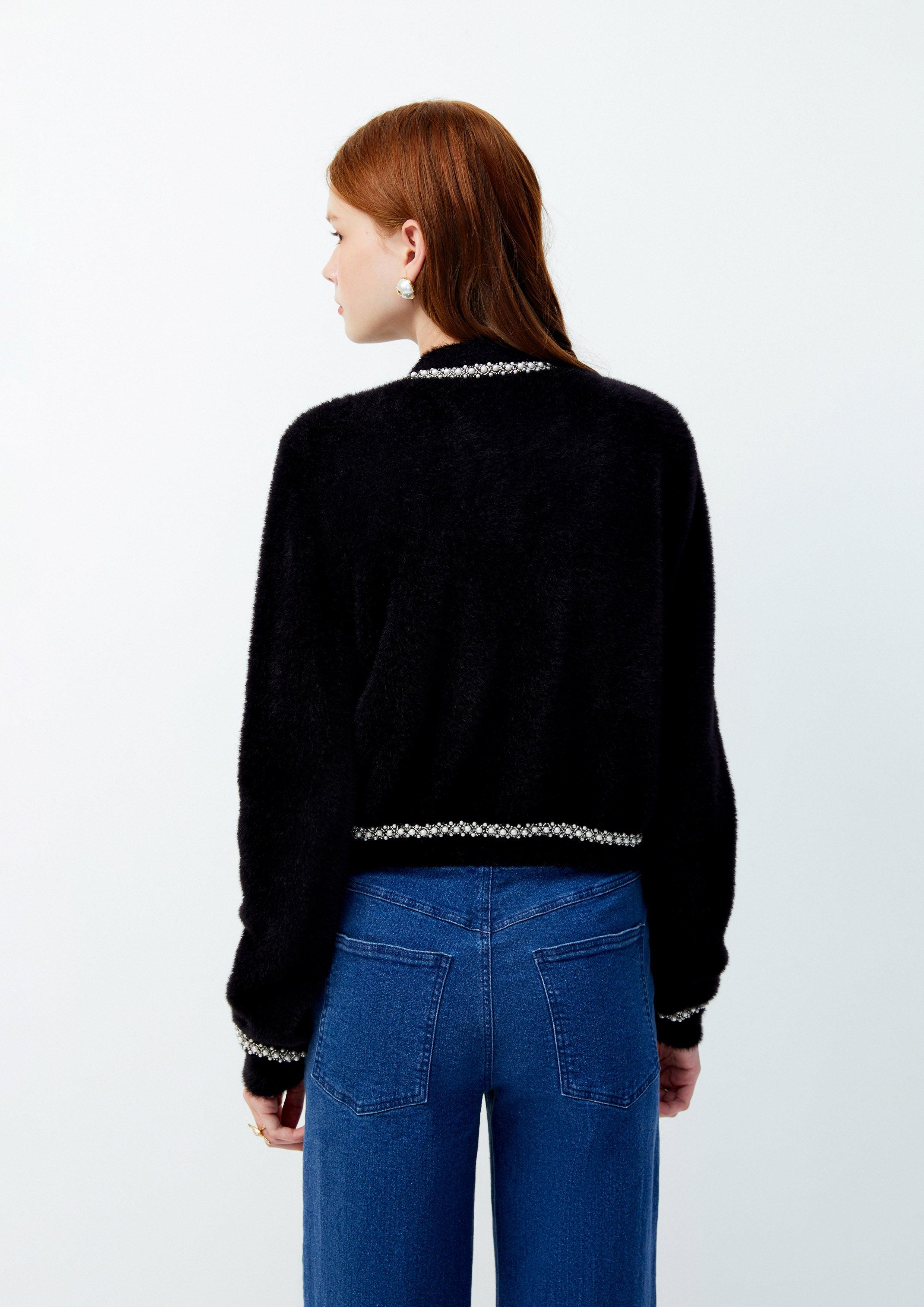 Lost in Museum Pearl Belle Cardigan Black