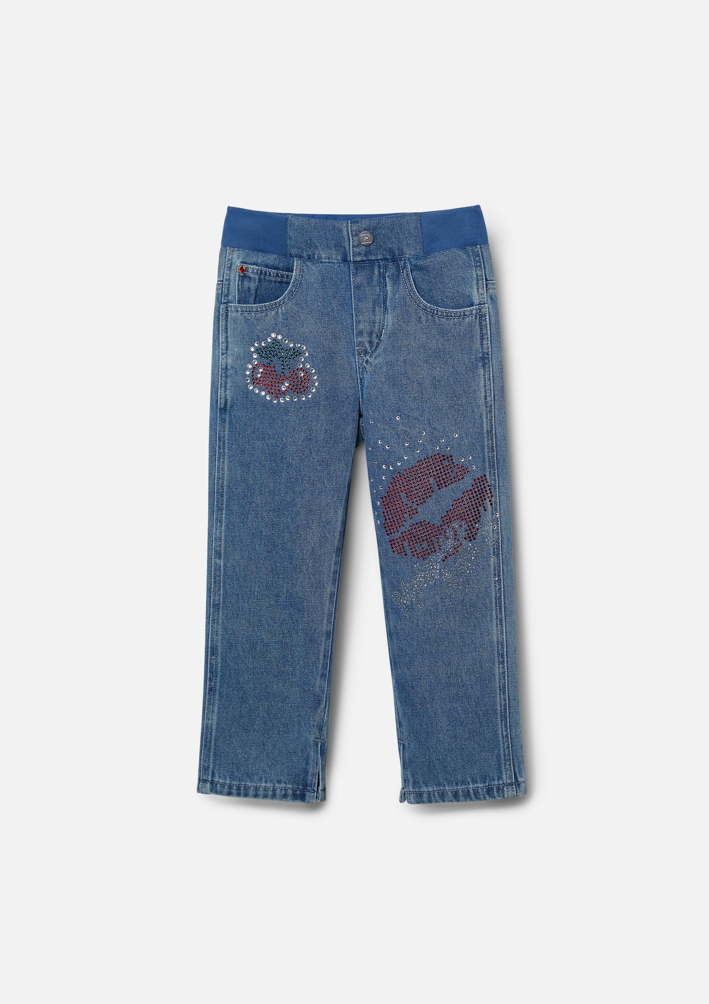 Crystal Embellished Denim Pants For Girls Lost In Museum Collection