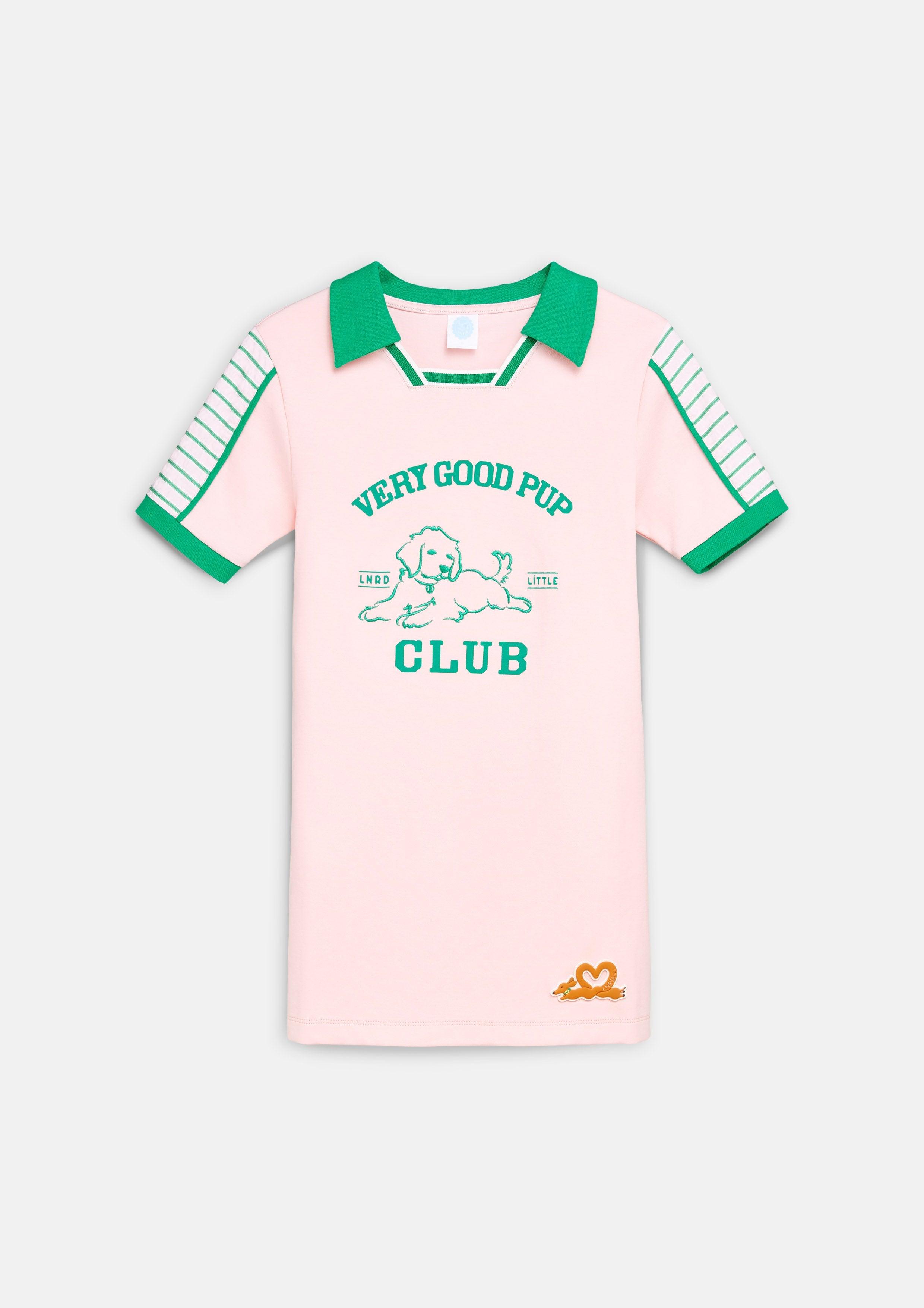 Lost In Museum Puppy Club Jersey Midi Dress For Girls PInk